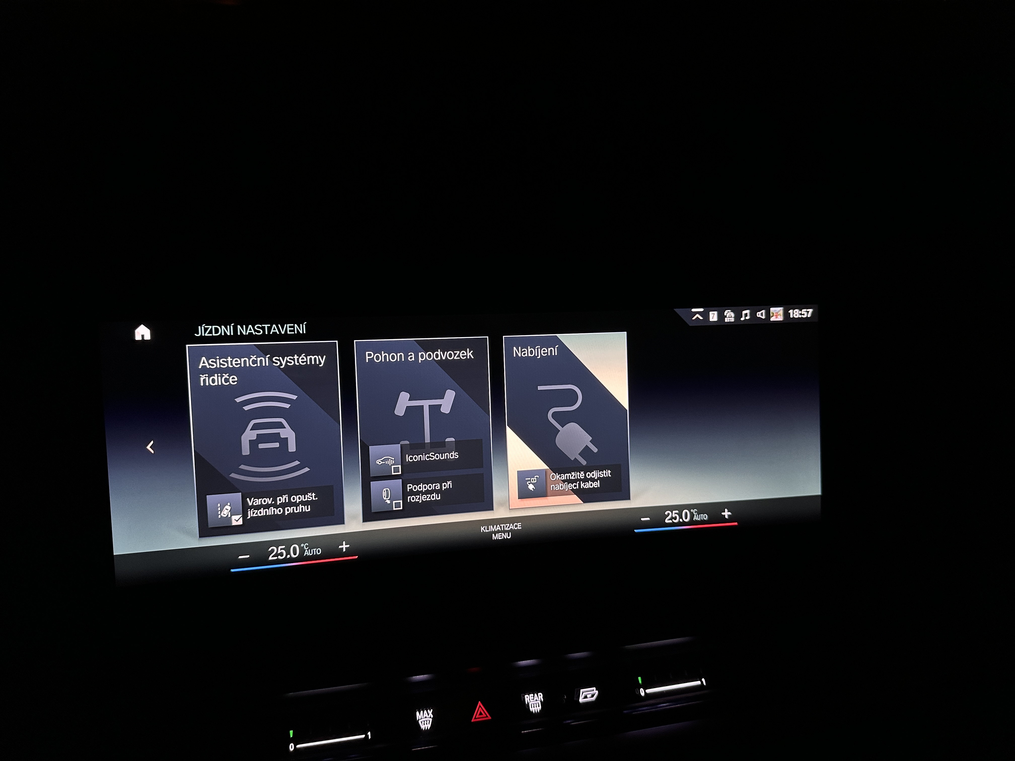 car dashboard settings