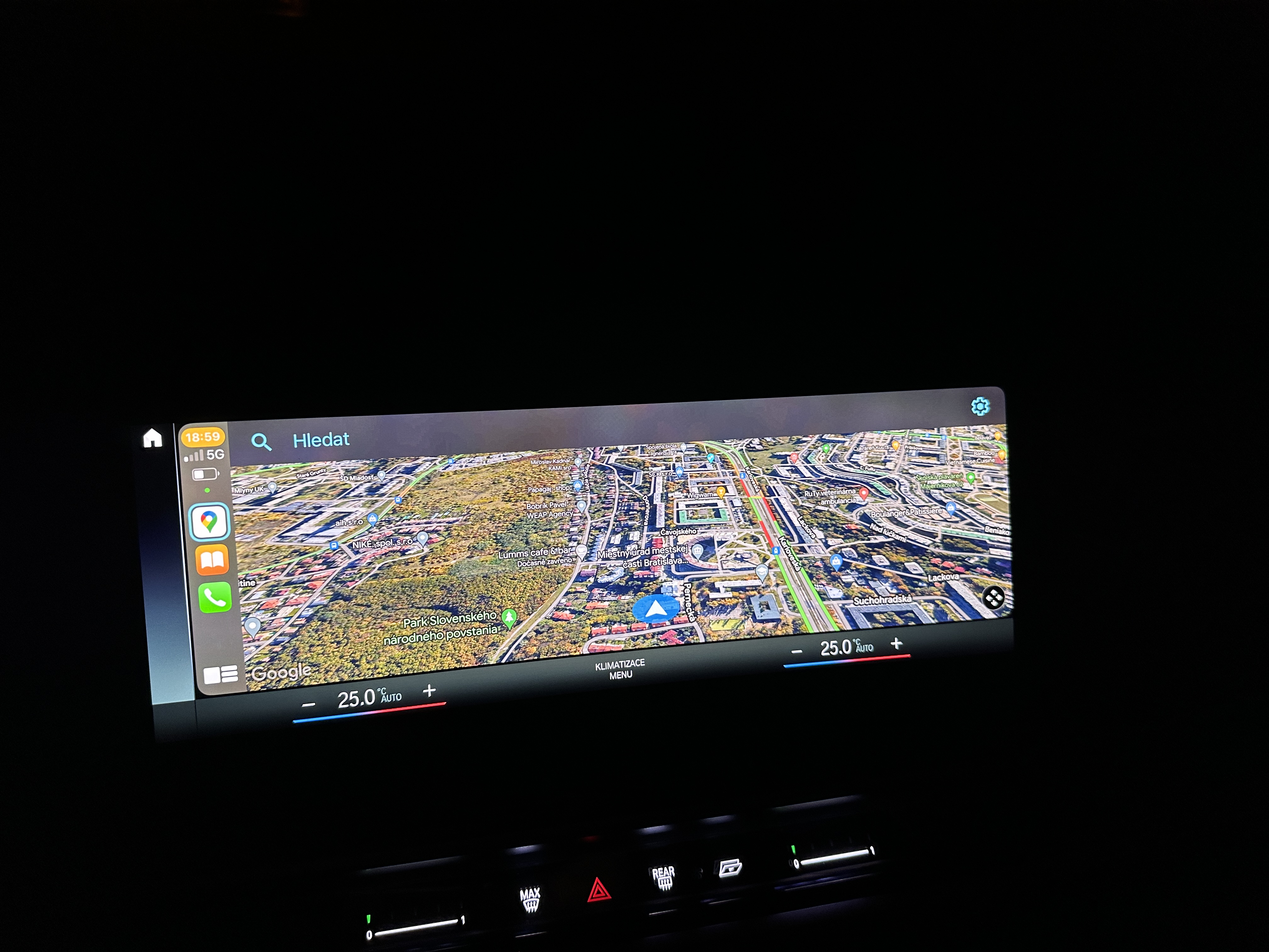 car navigation map display