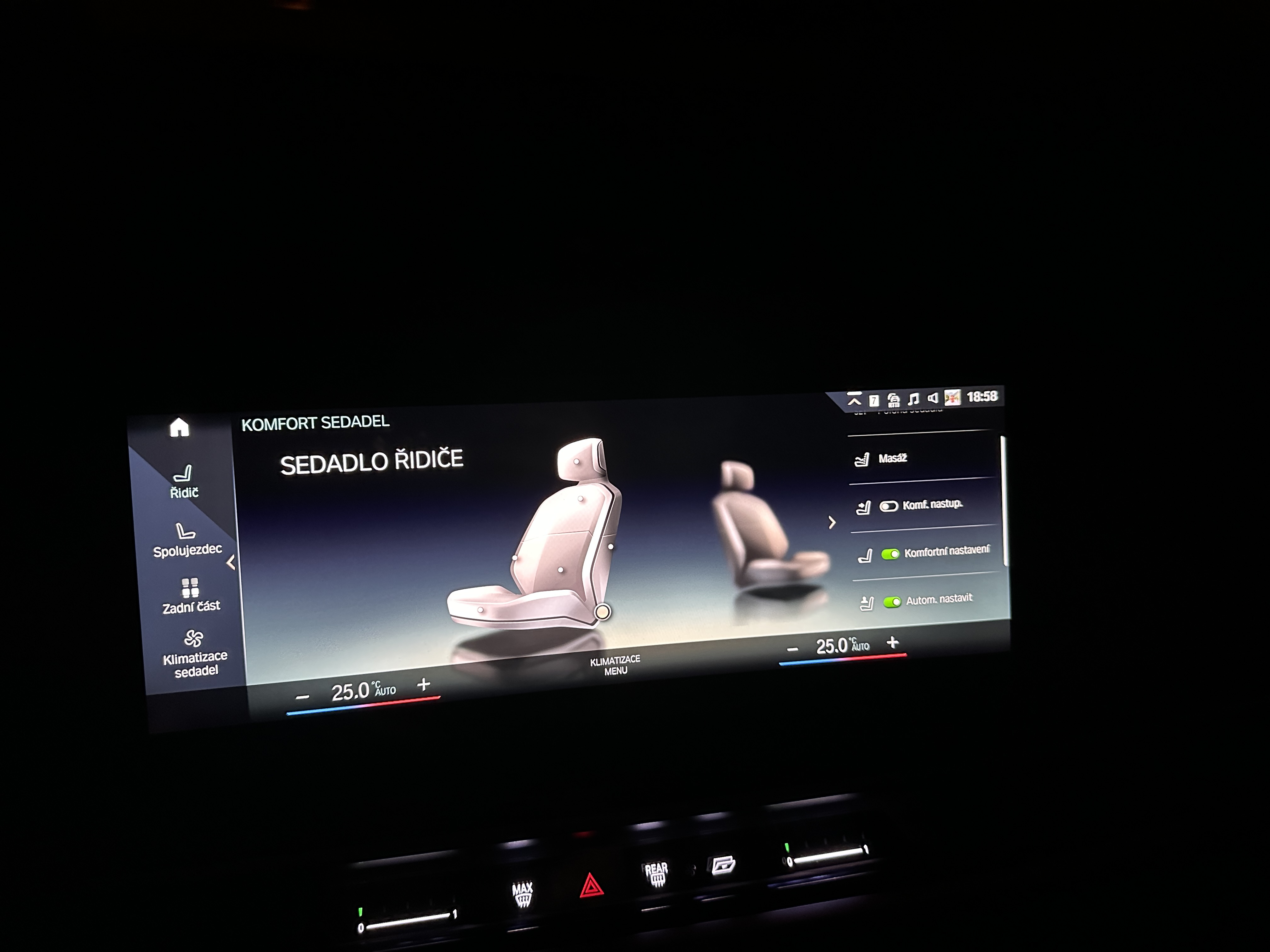 car passenger seat settings