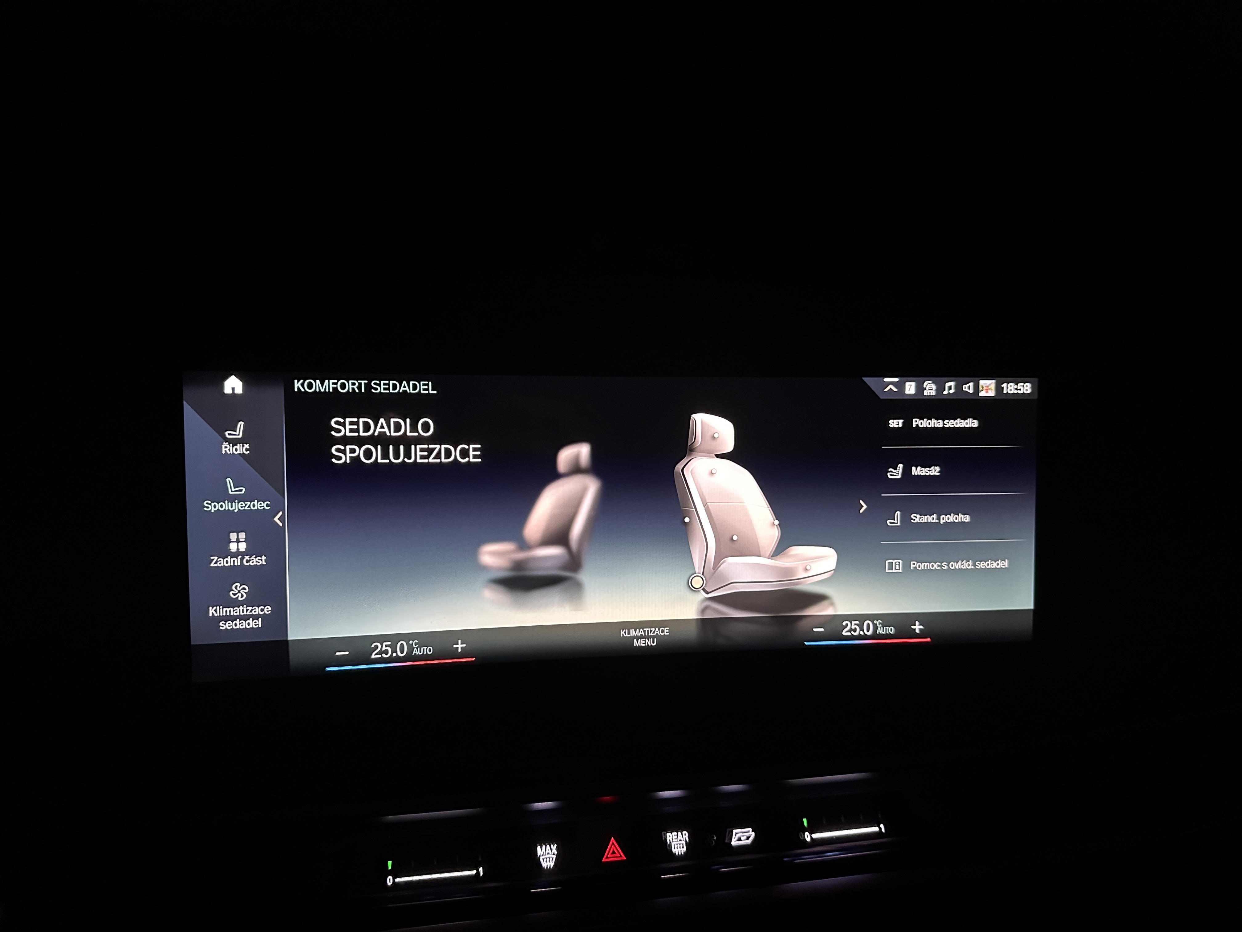 car seat comfort settings