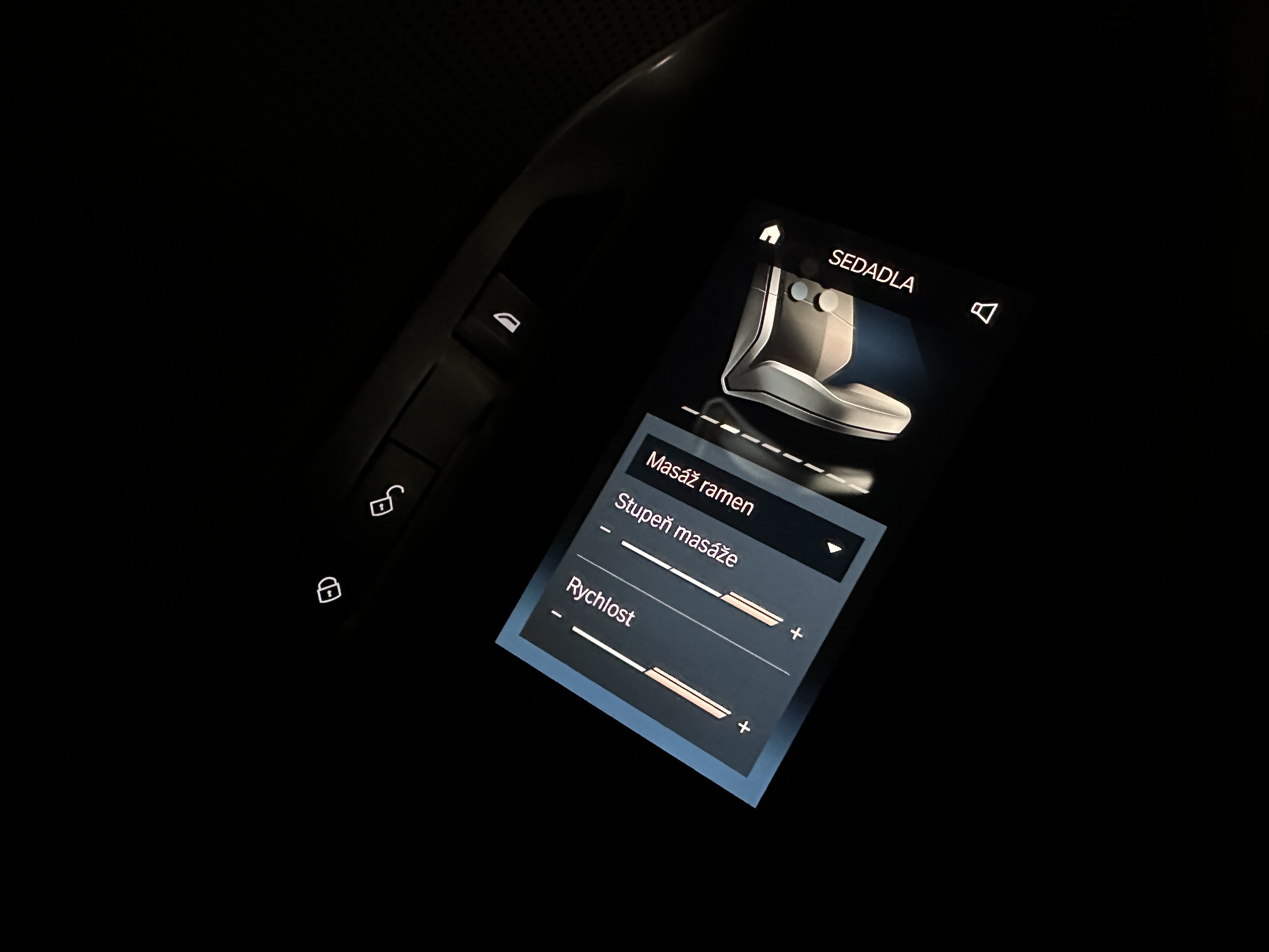 car seat massage settings