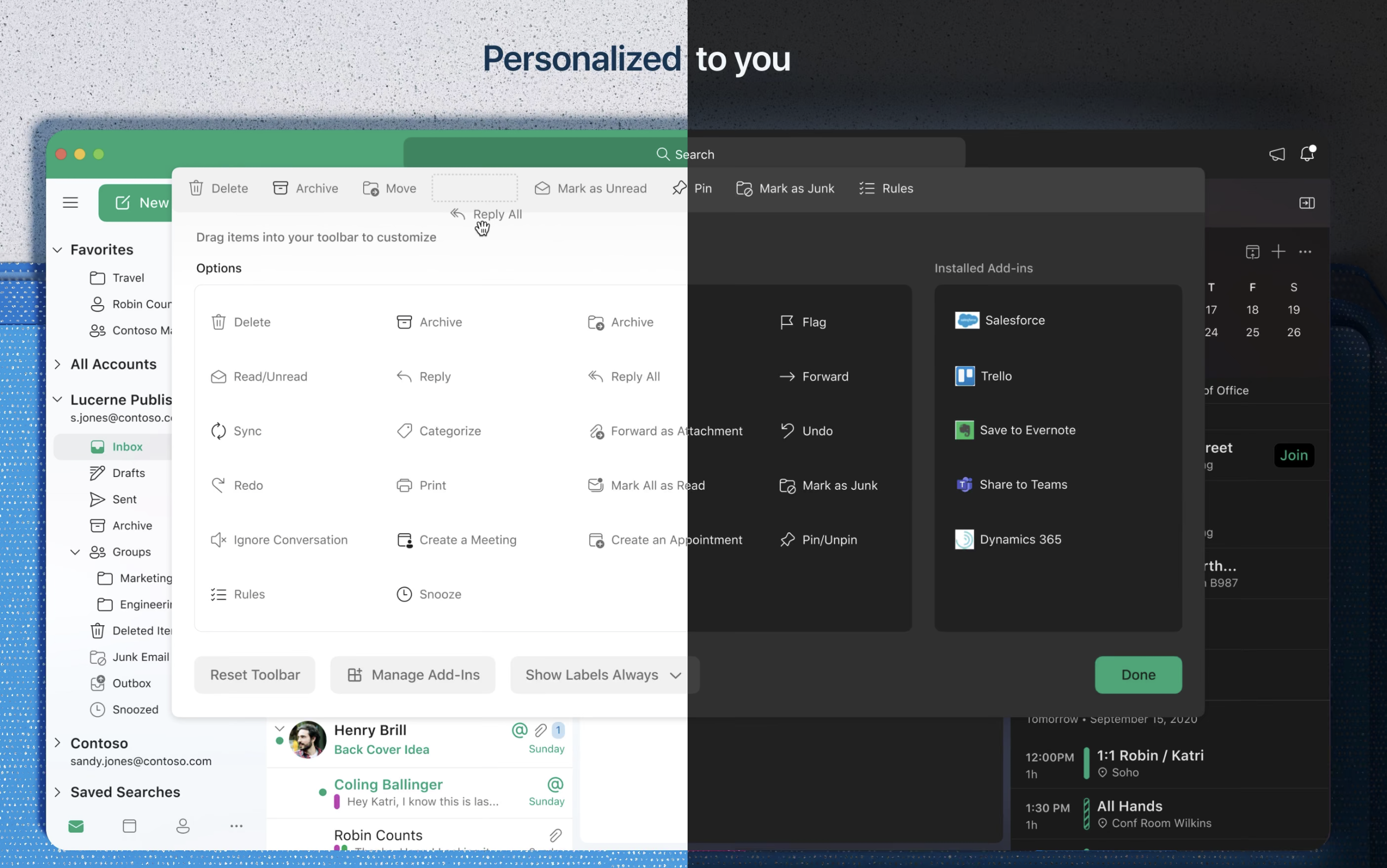 customized email interface