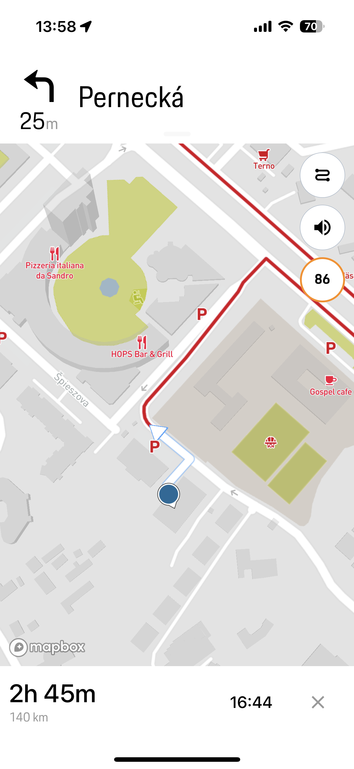 pernecka detailed map
