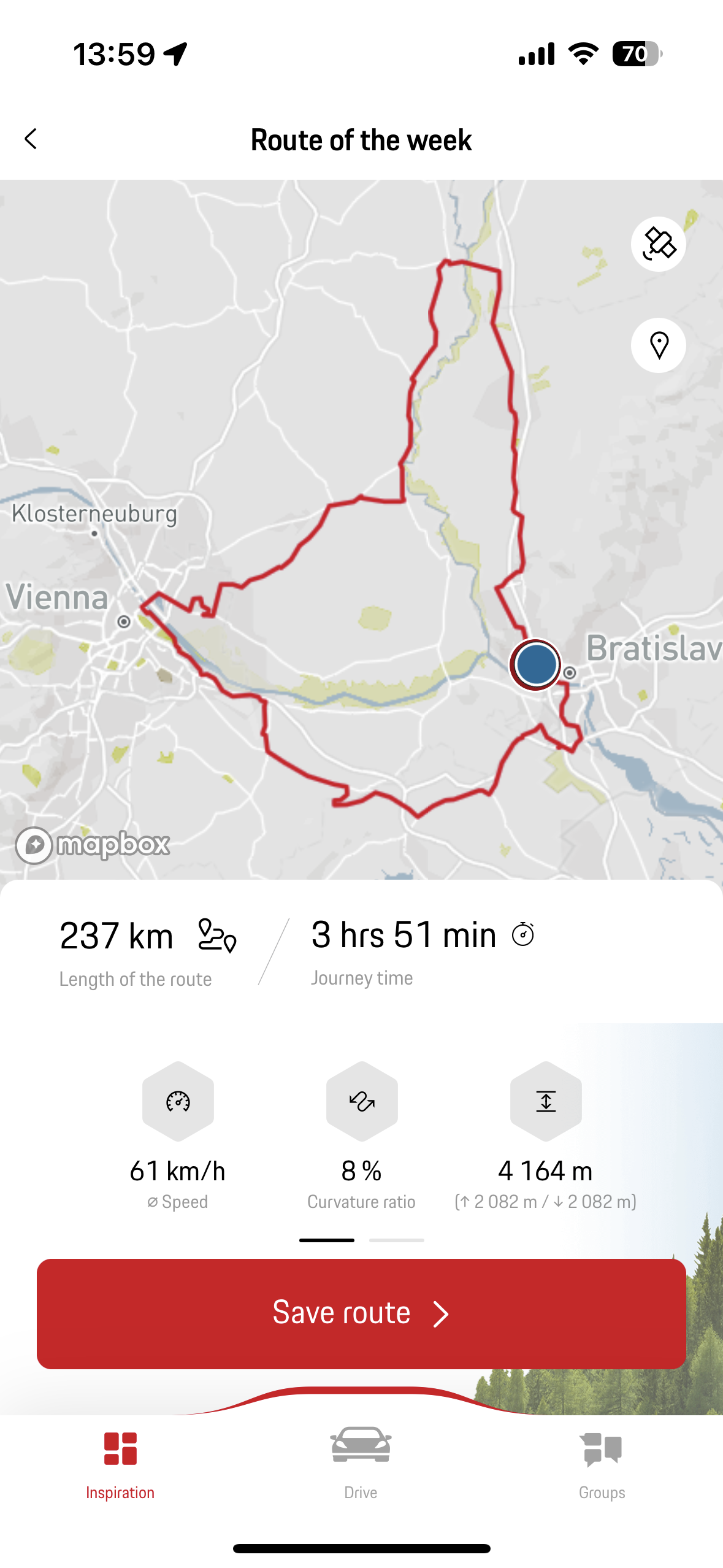 route details speed curvature