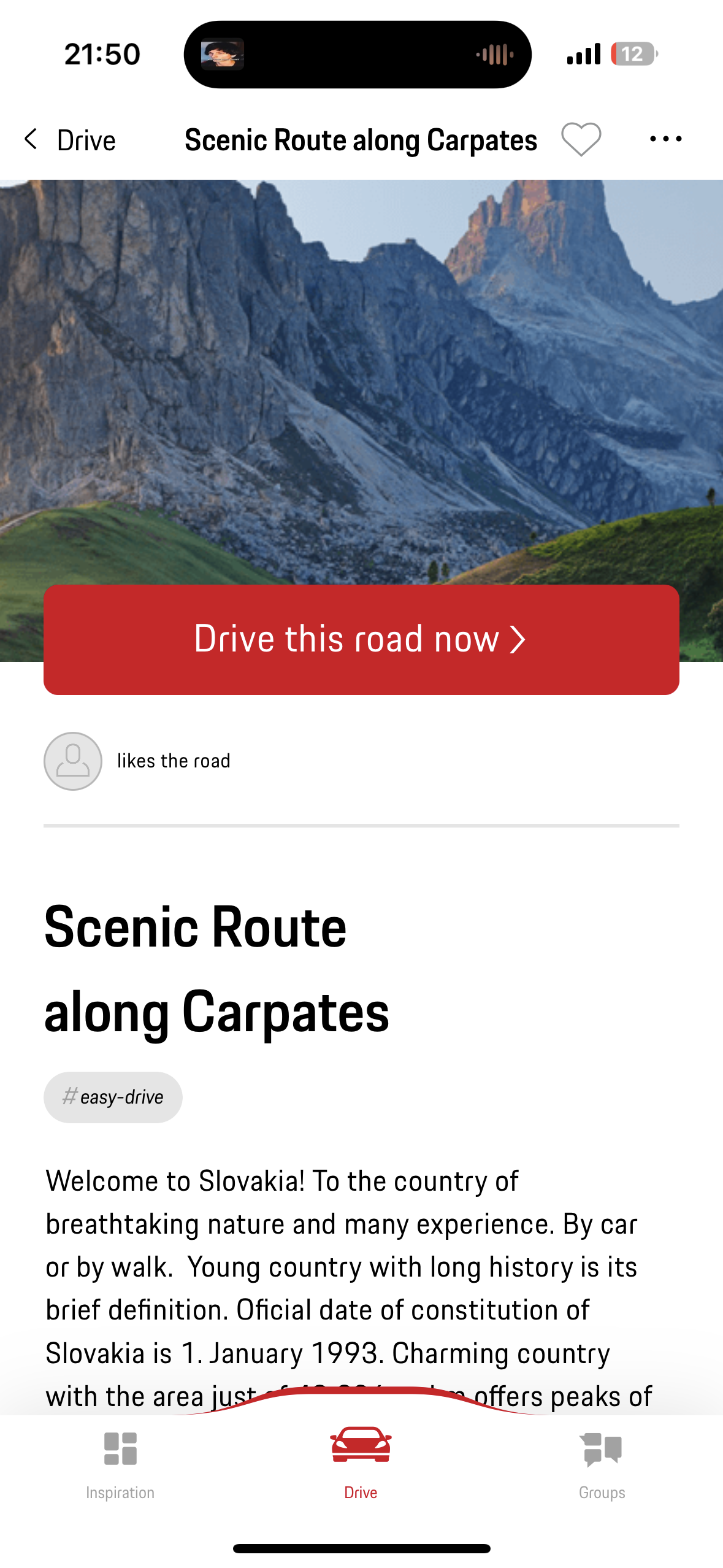 scenic route carpates
