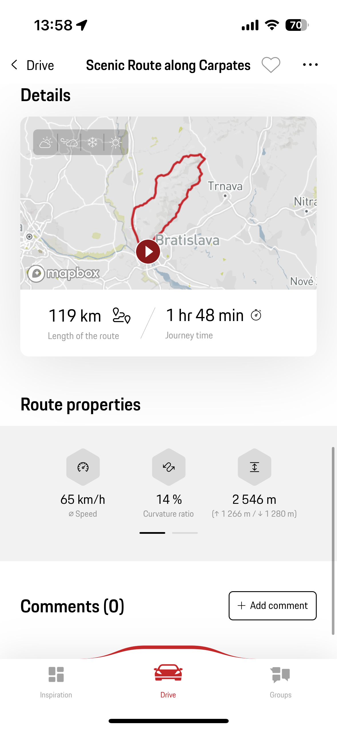 scenic route details