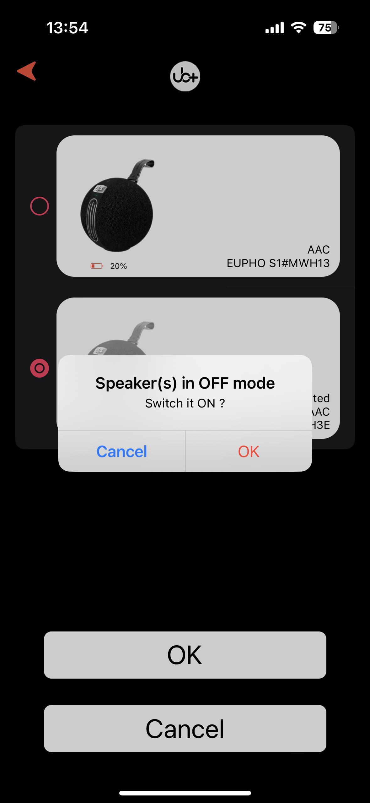 speaker off mode prompt