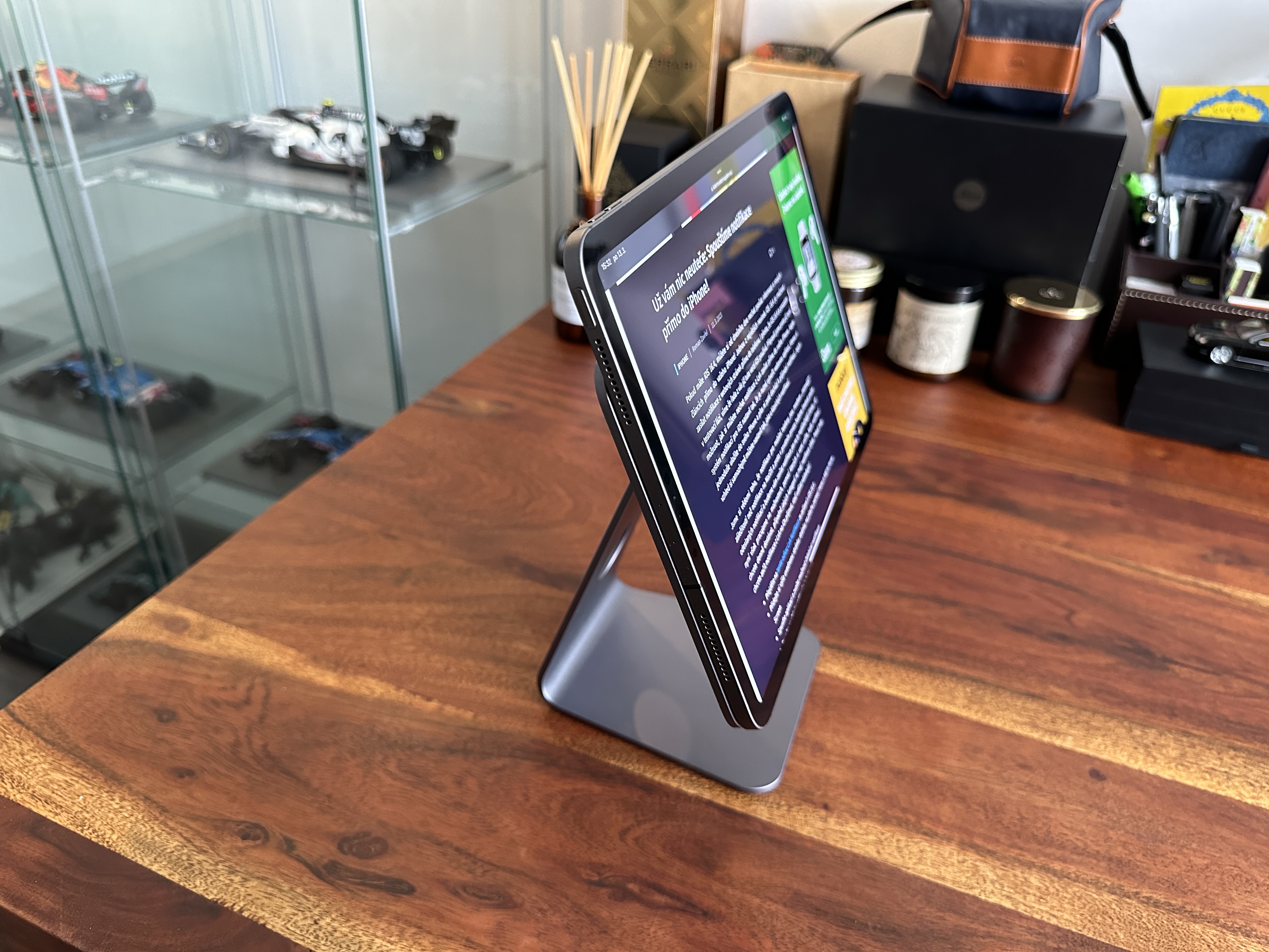 tablet on stand back view