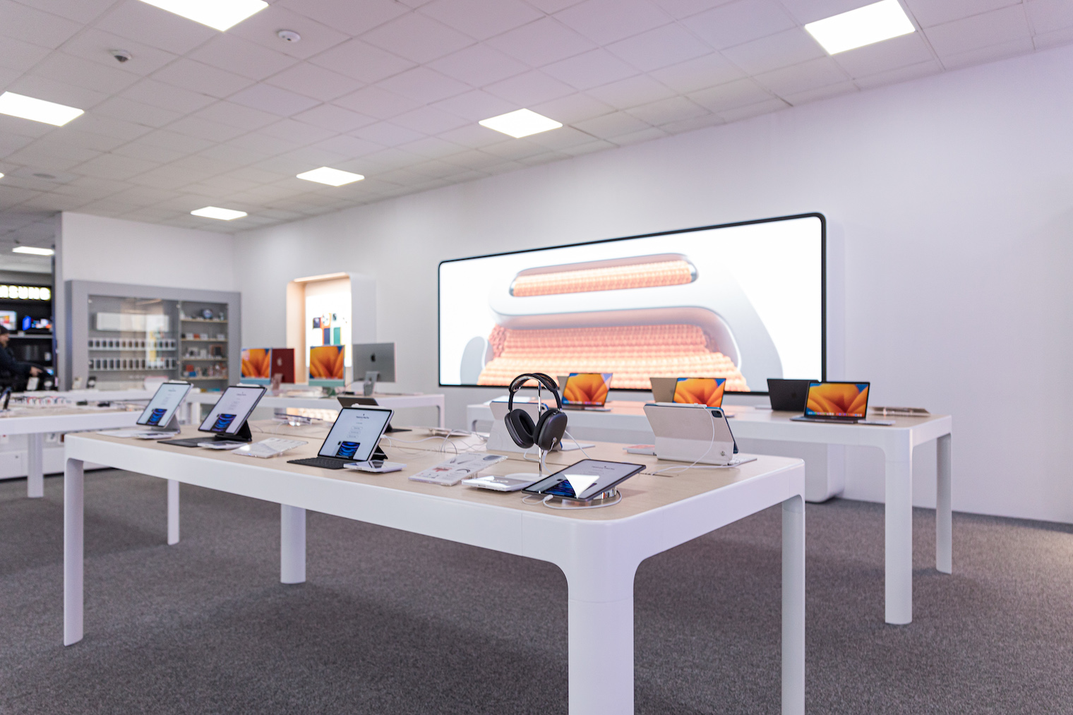 tech store gadgets display