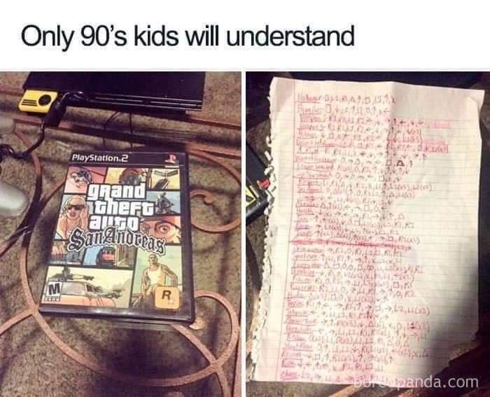 90s gaming cheat codes