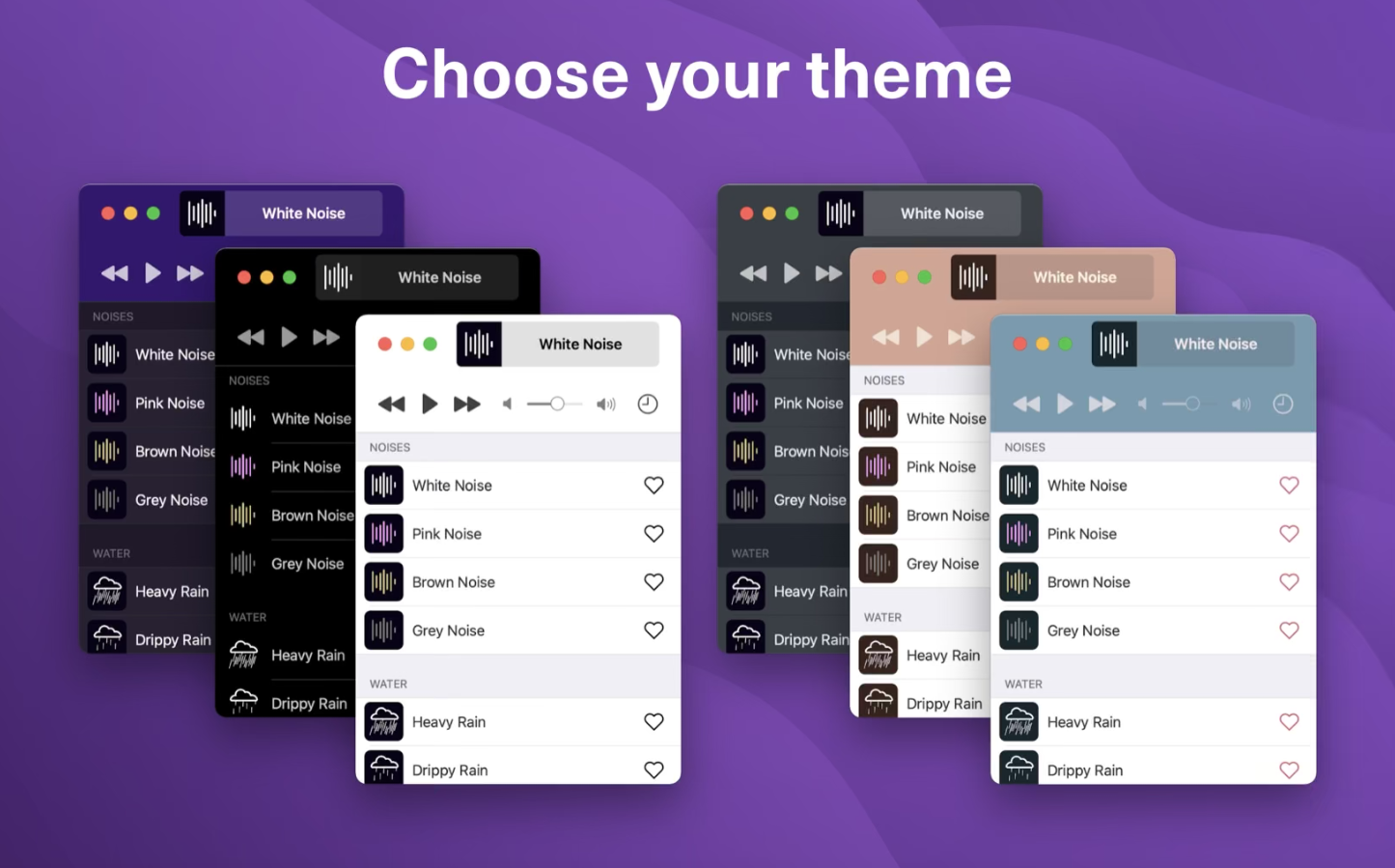 choose your theme interface