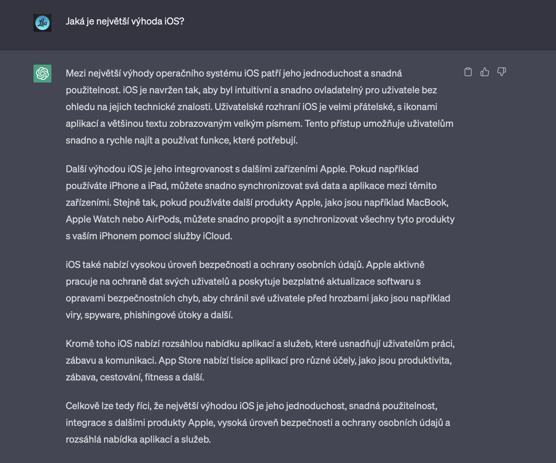 ios advantages description