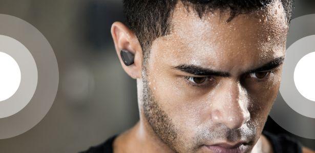 man wearing wireless earbuds