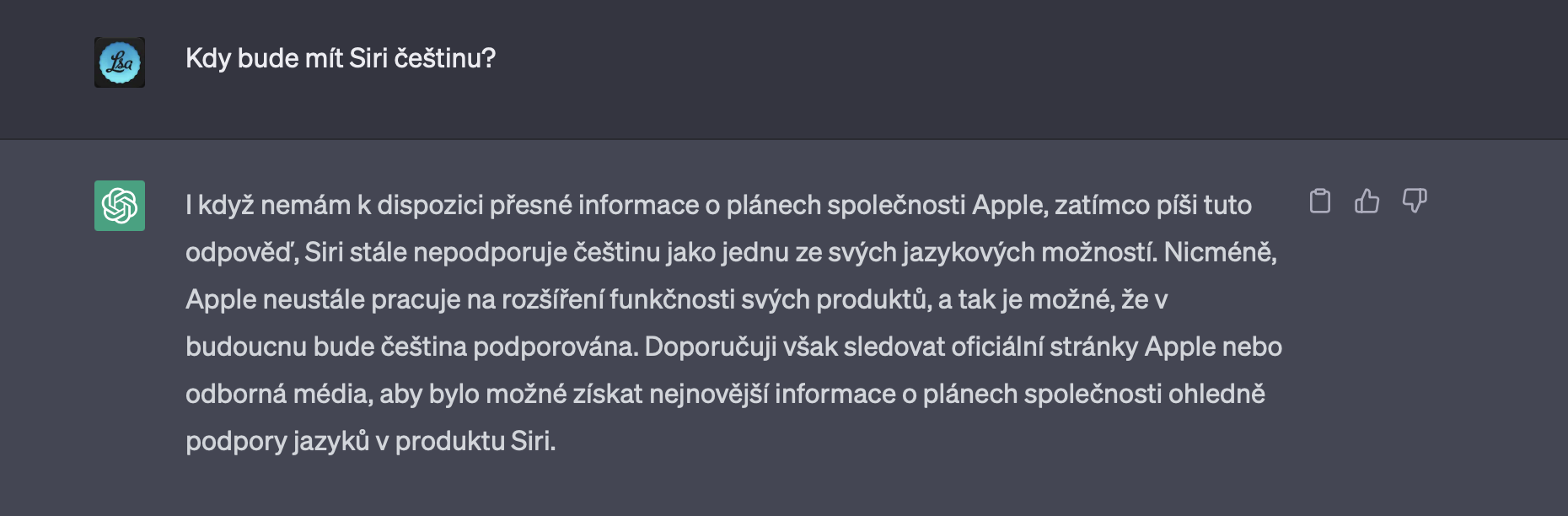 siri czech language support