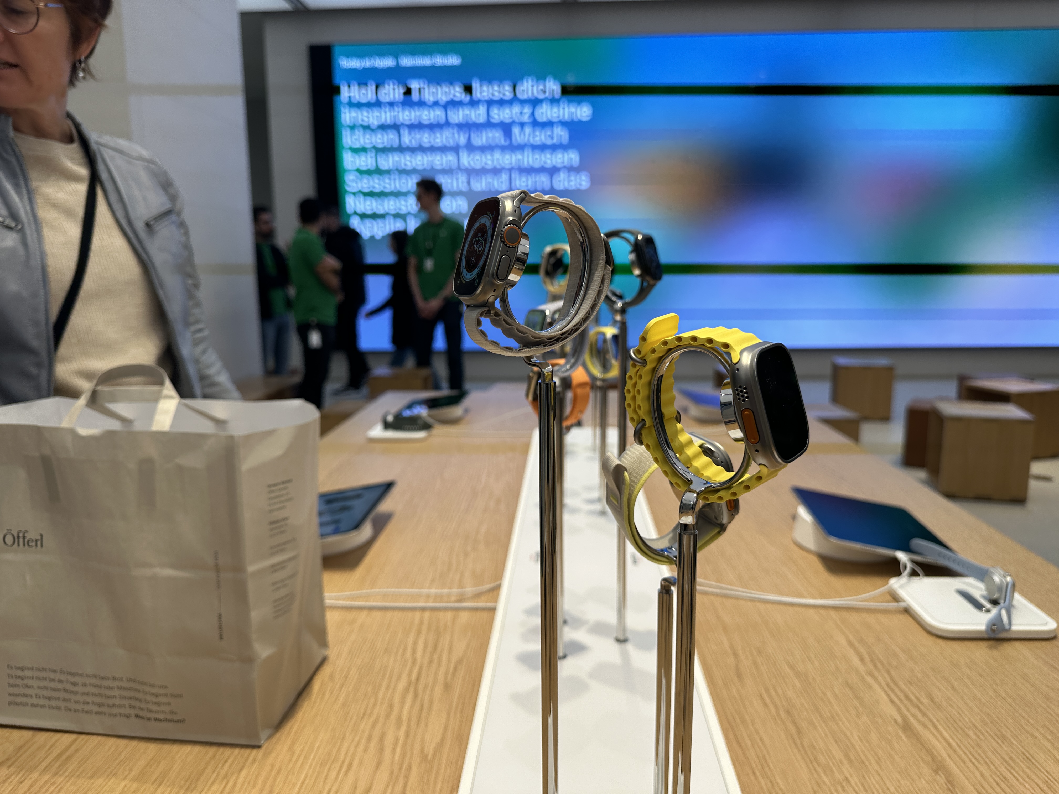 smartwatches display in store