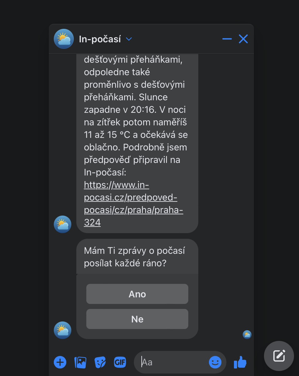 weather chatbot interface