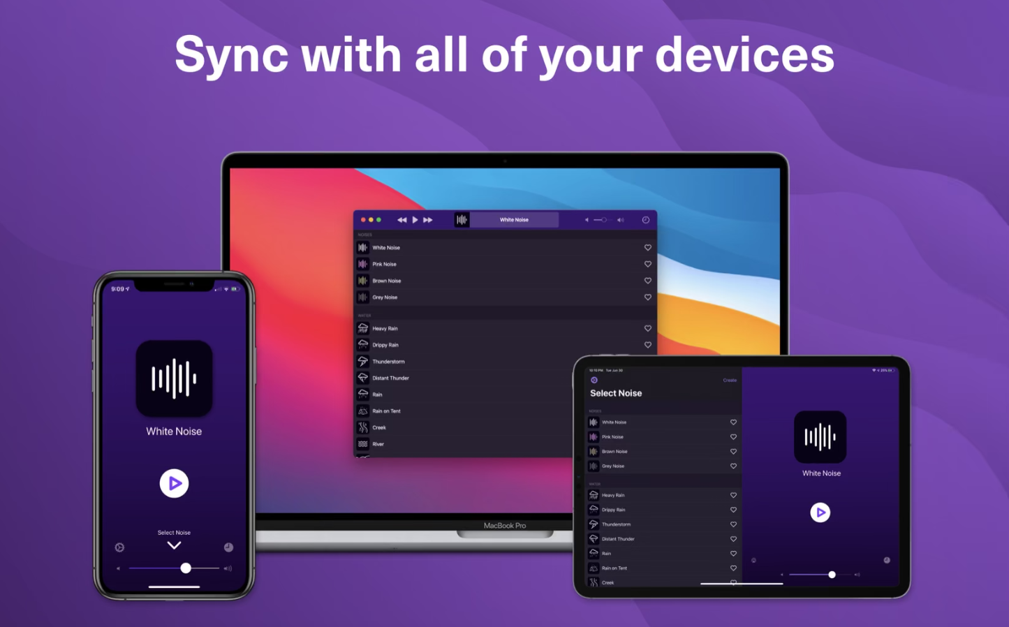 white noise app sync