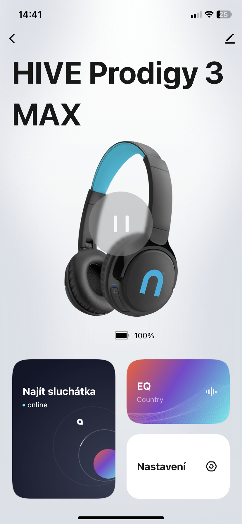 wireless headphones app interface