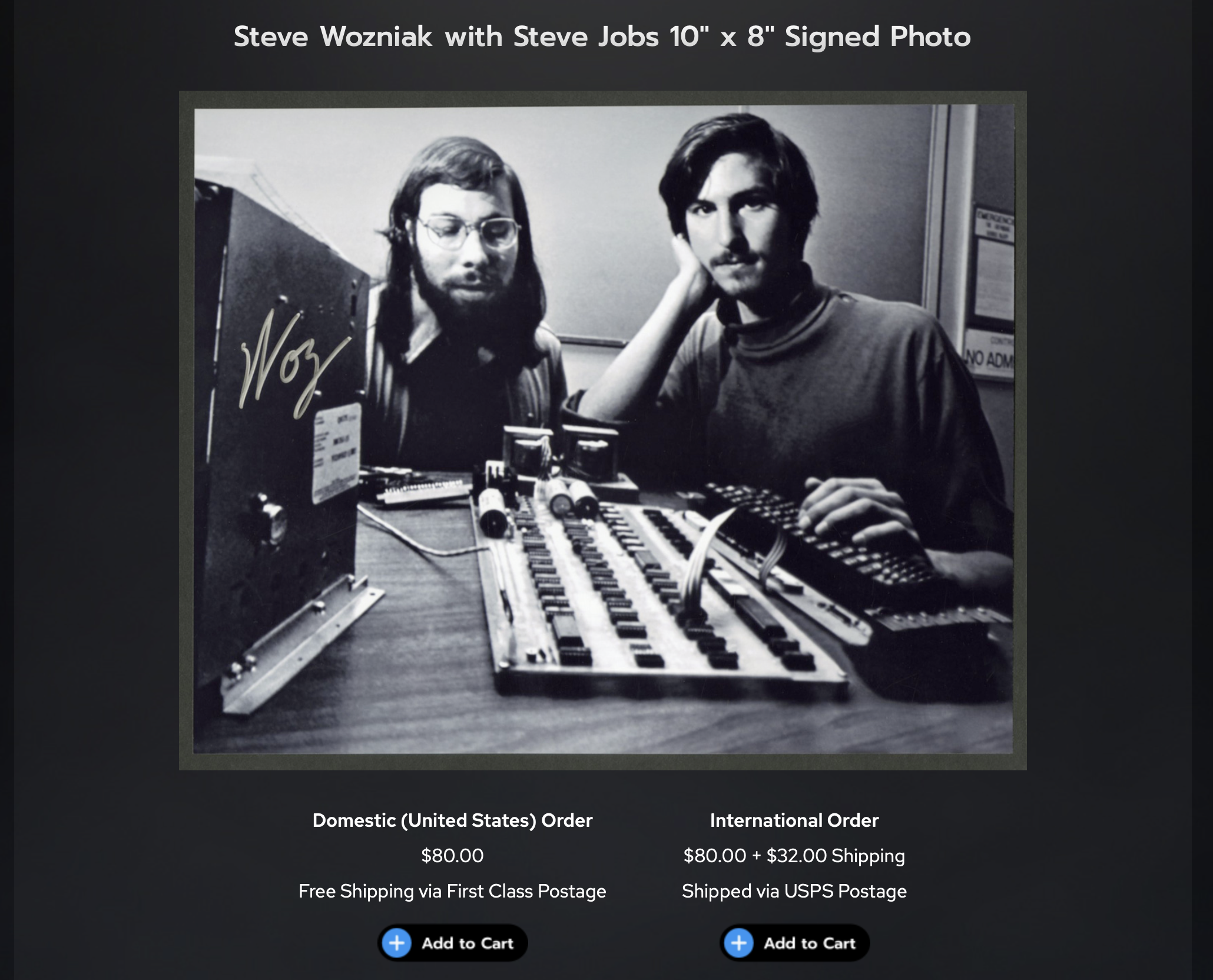 wozniak jobs signed photo