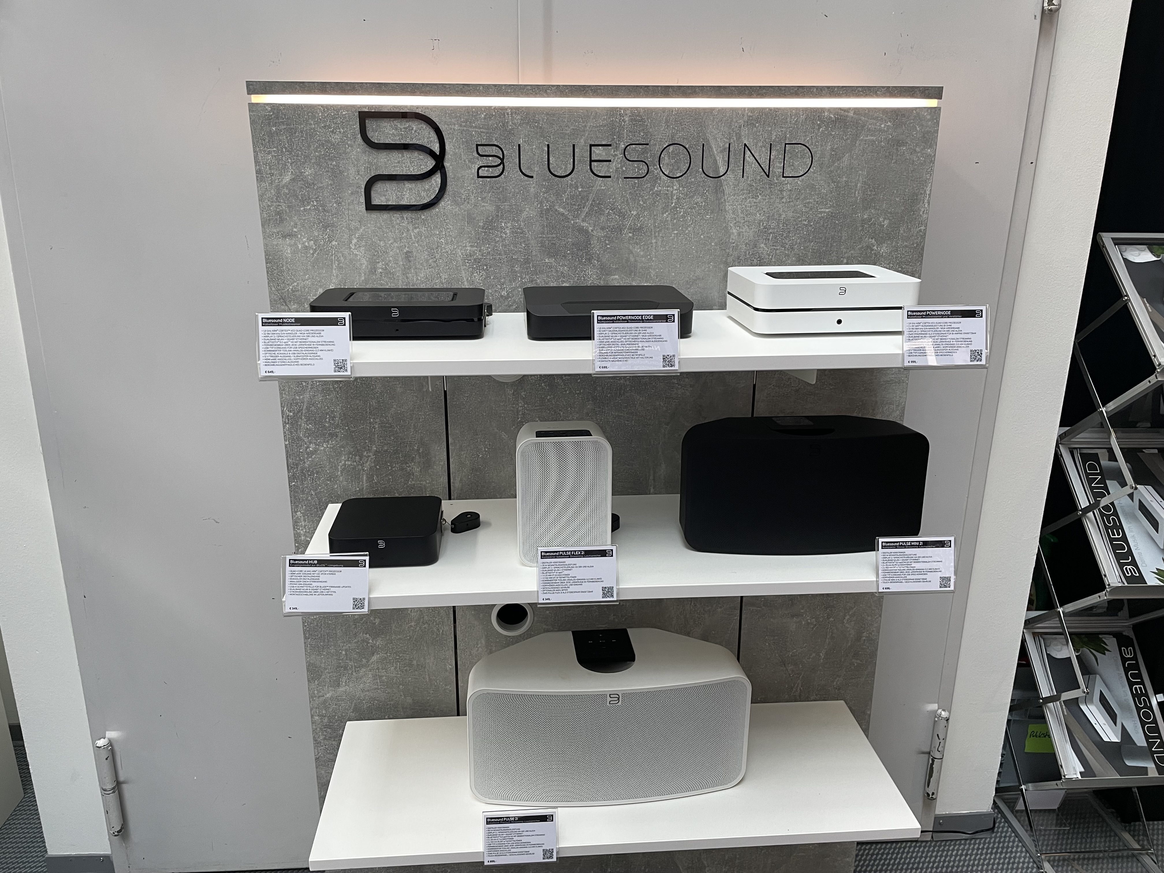 bluesound audio products display