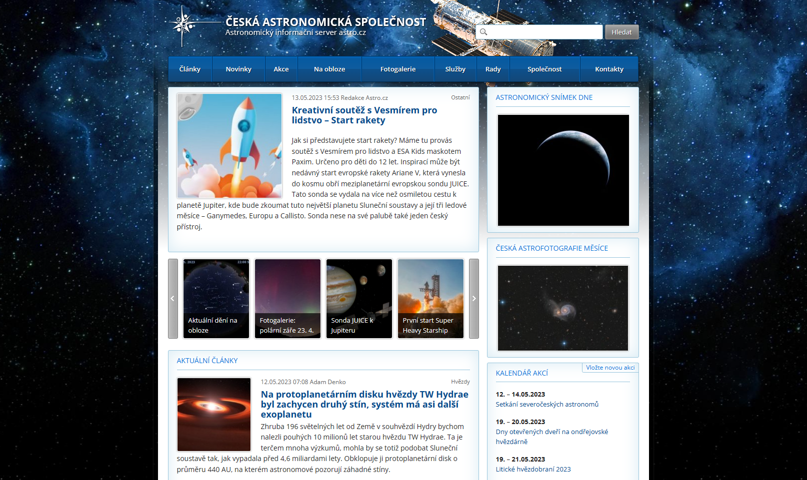 ceska astronomicka spolecnost website