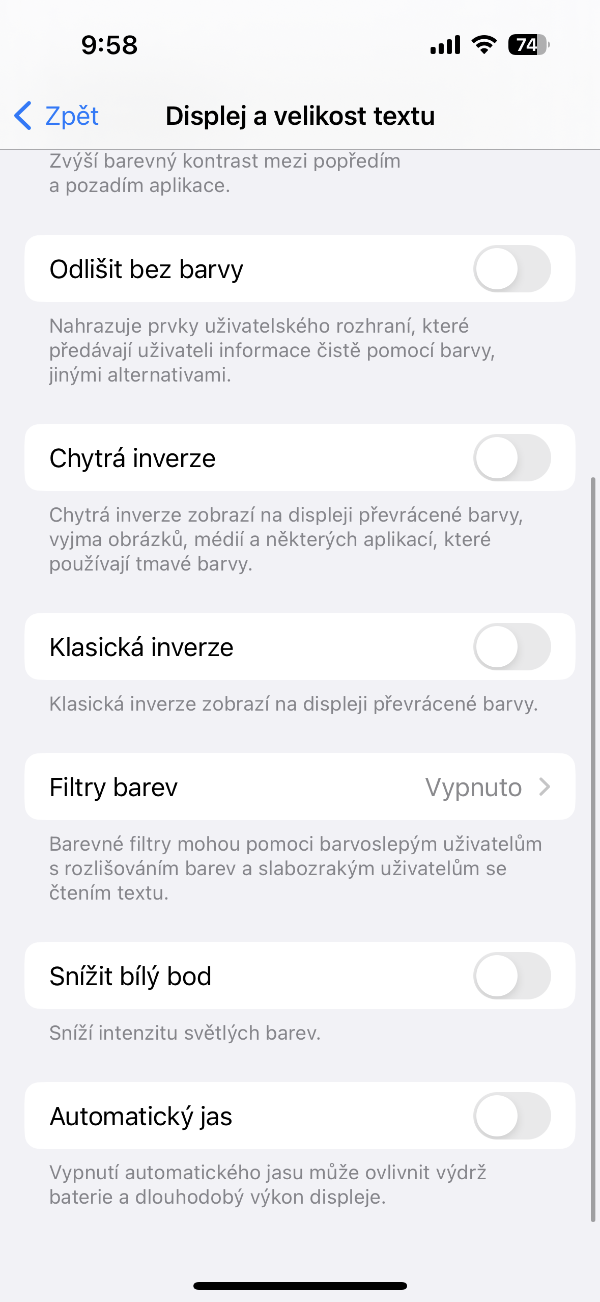 display text size settings