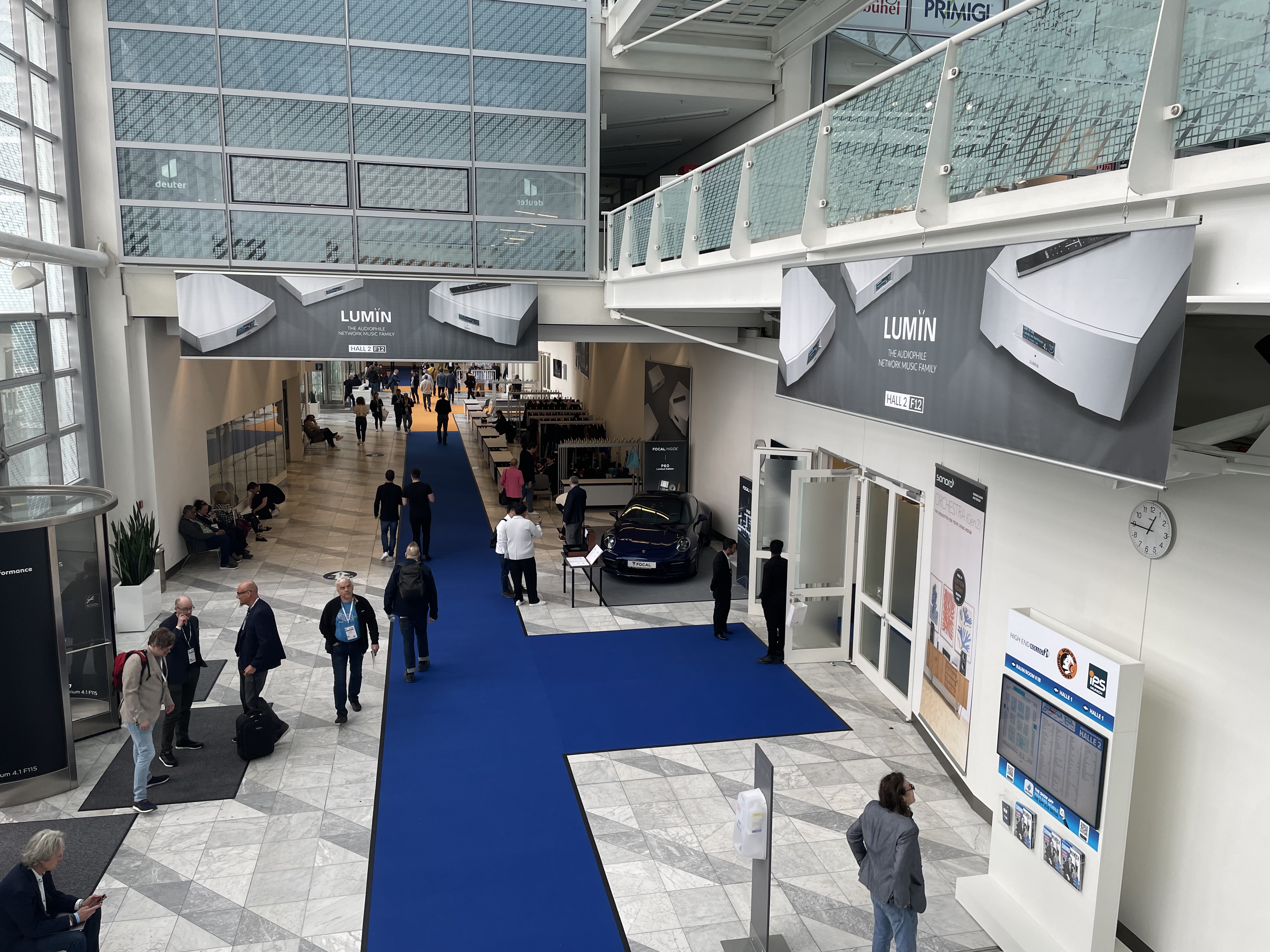 exhibition hall with banners
