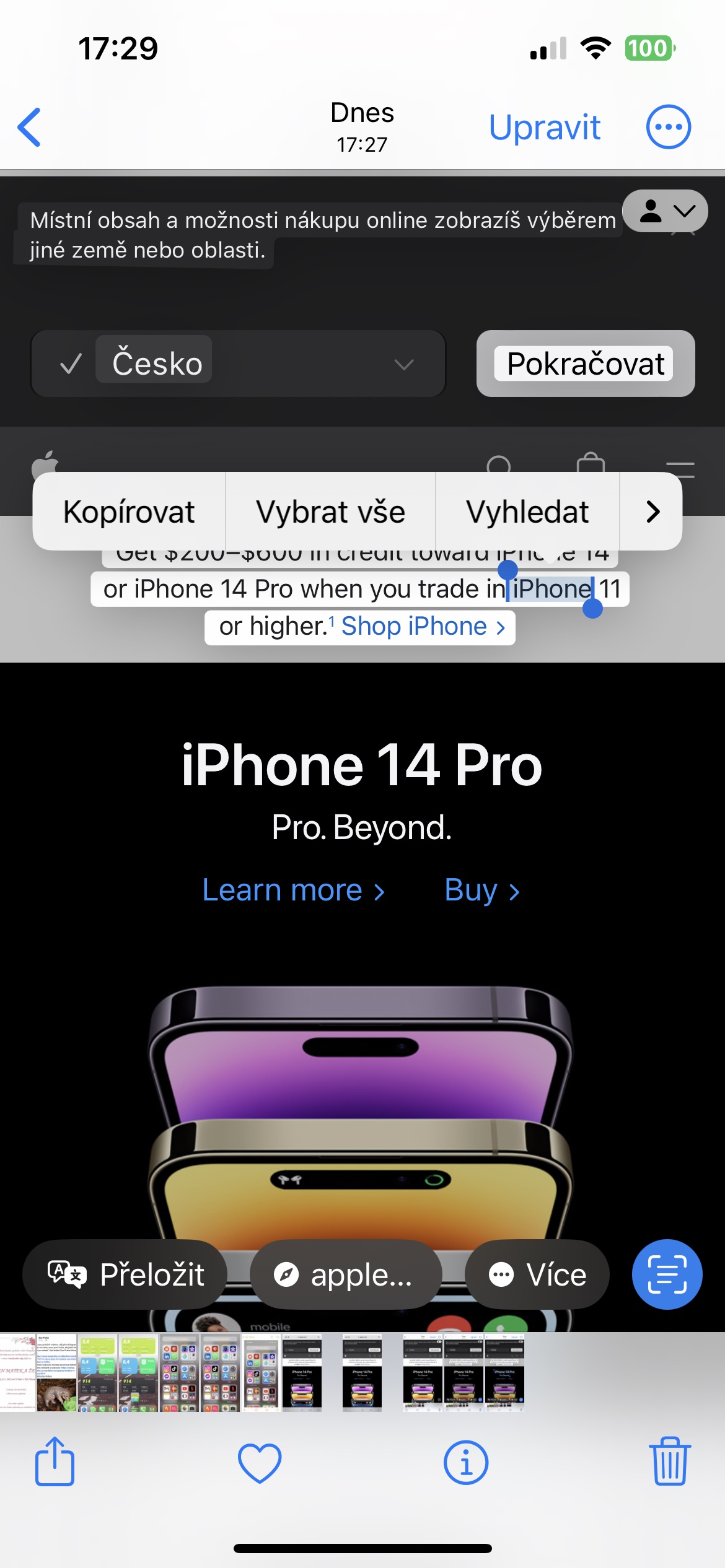 iphone 14 pro advertisement with options