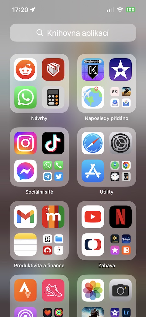 iphone app library screen