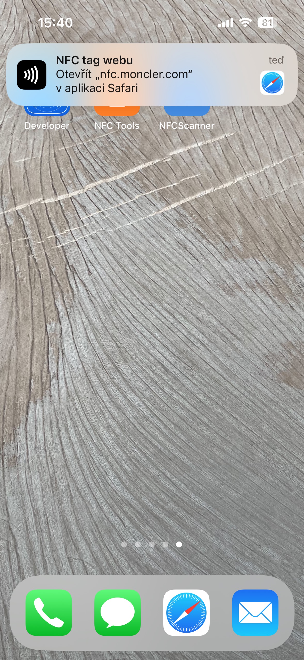 iphone home screen nfc notification