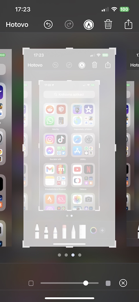 iphone screenshot opacity adjustment