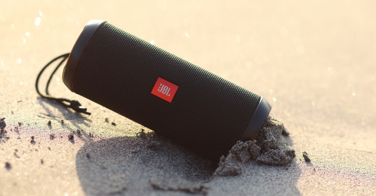jbl speaker on sand