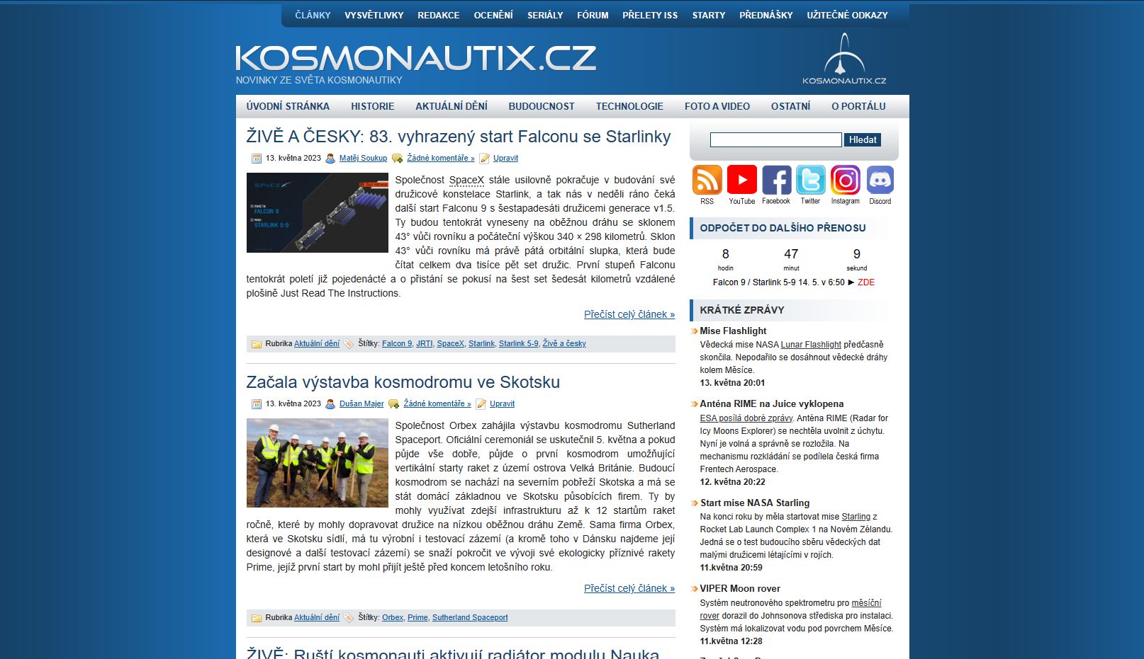 kosmonautix website screenshot