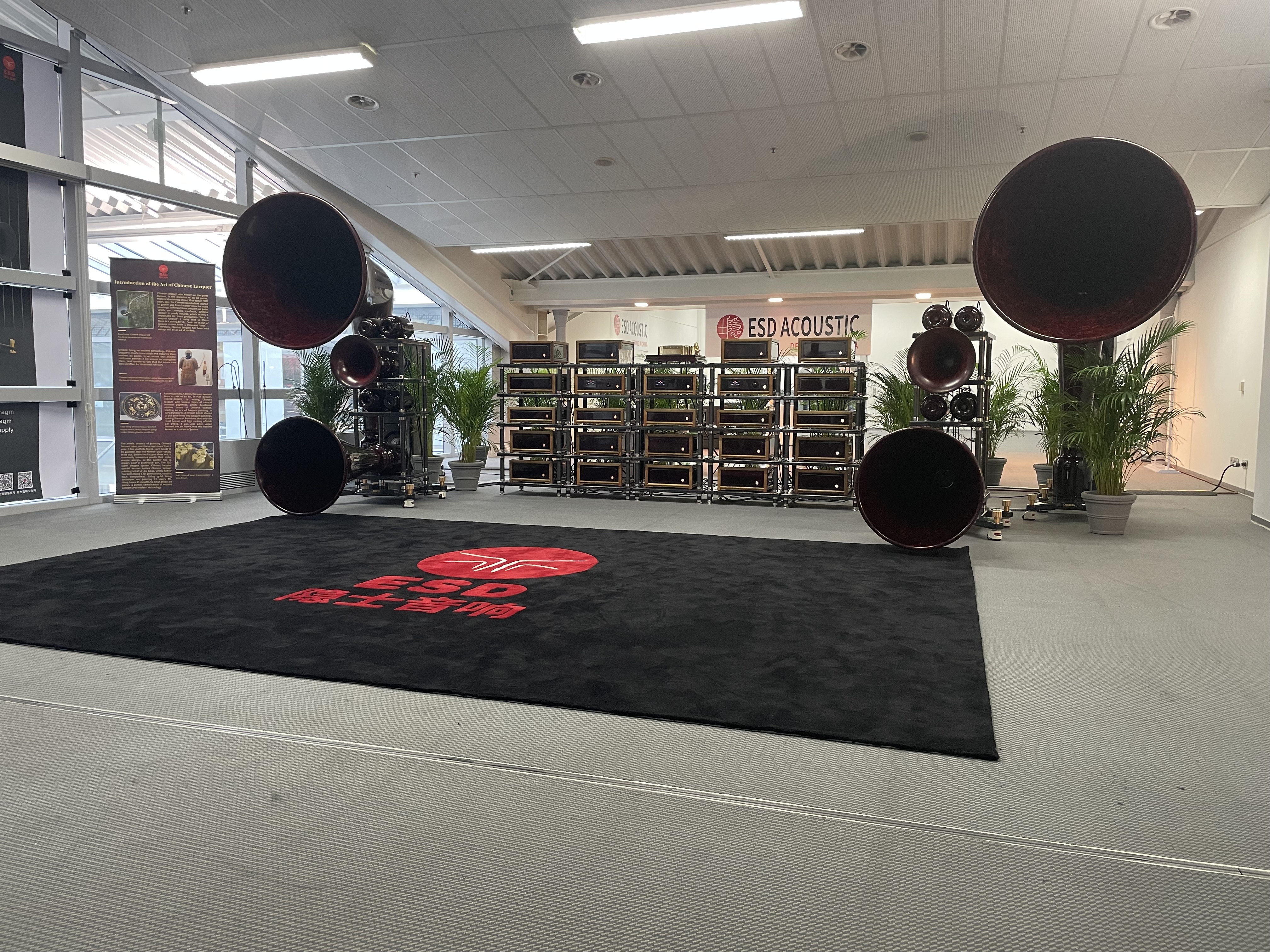 large horn speakers display