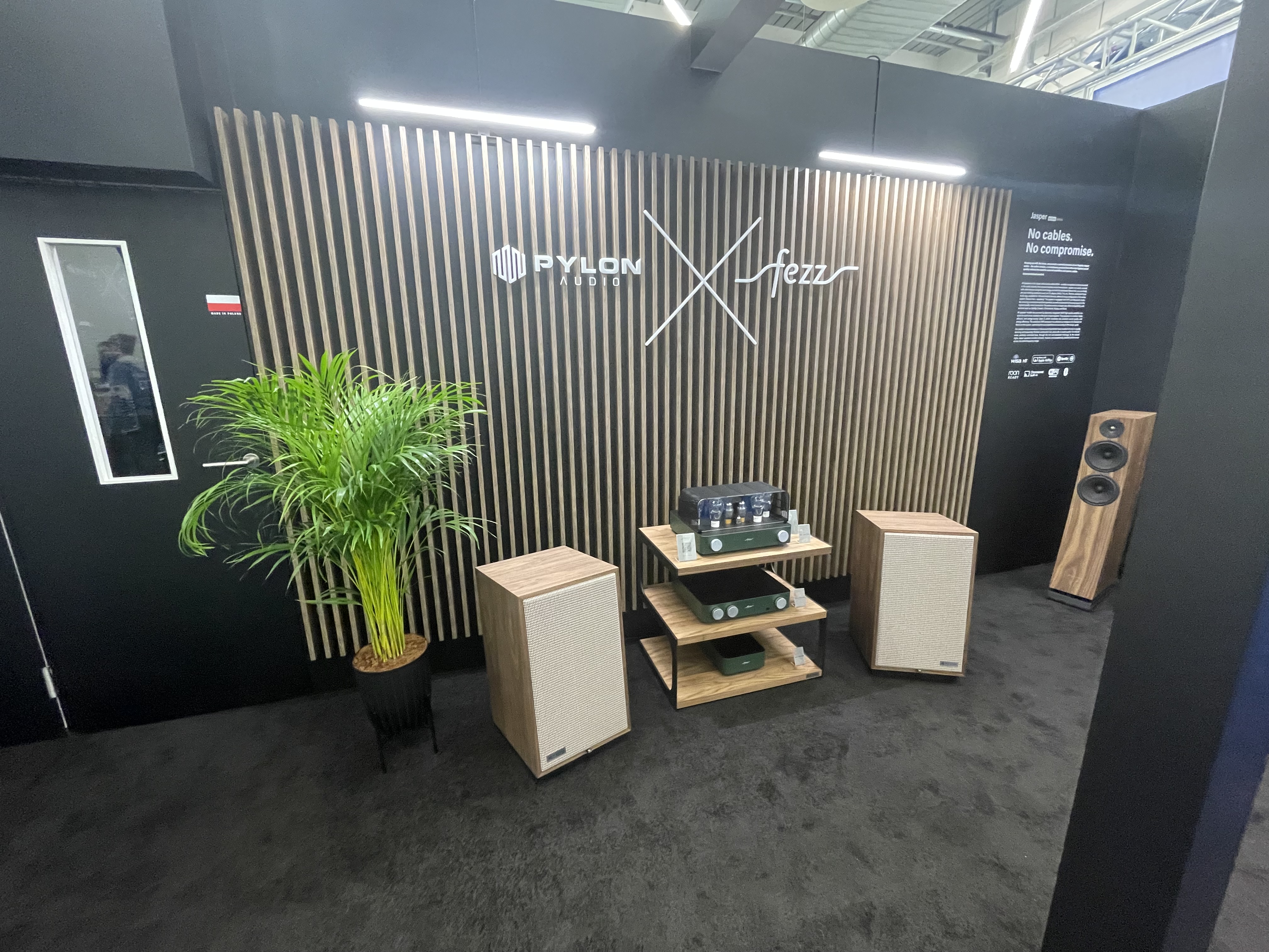 modern audio setup with speakers