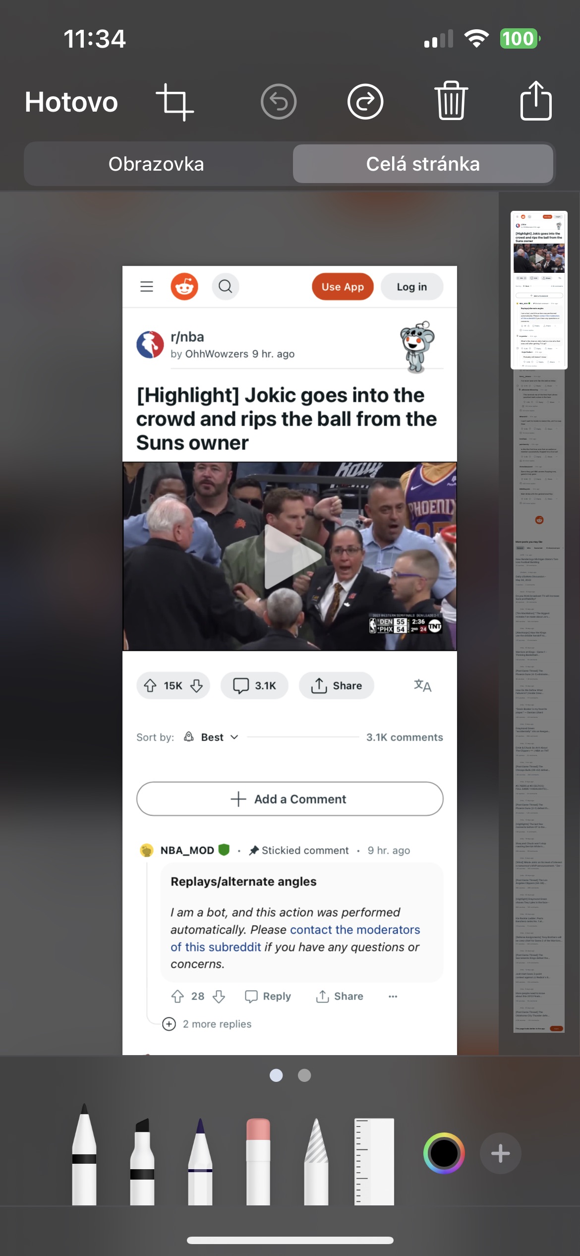 nba reddit highlight full screenshot