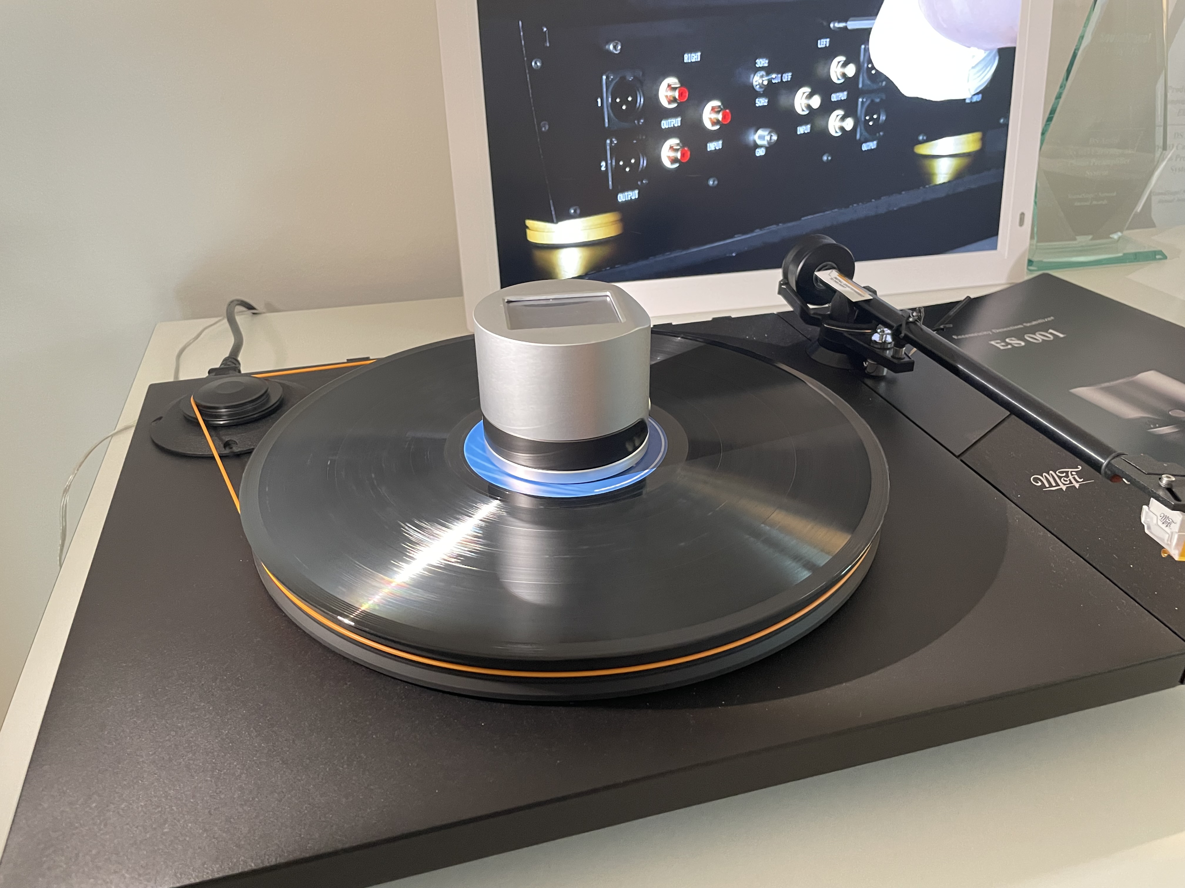 vinyl record player closeup