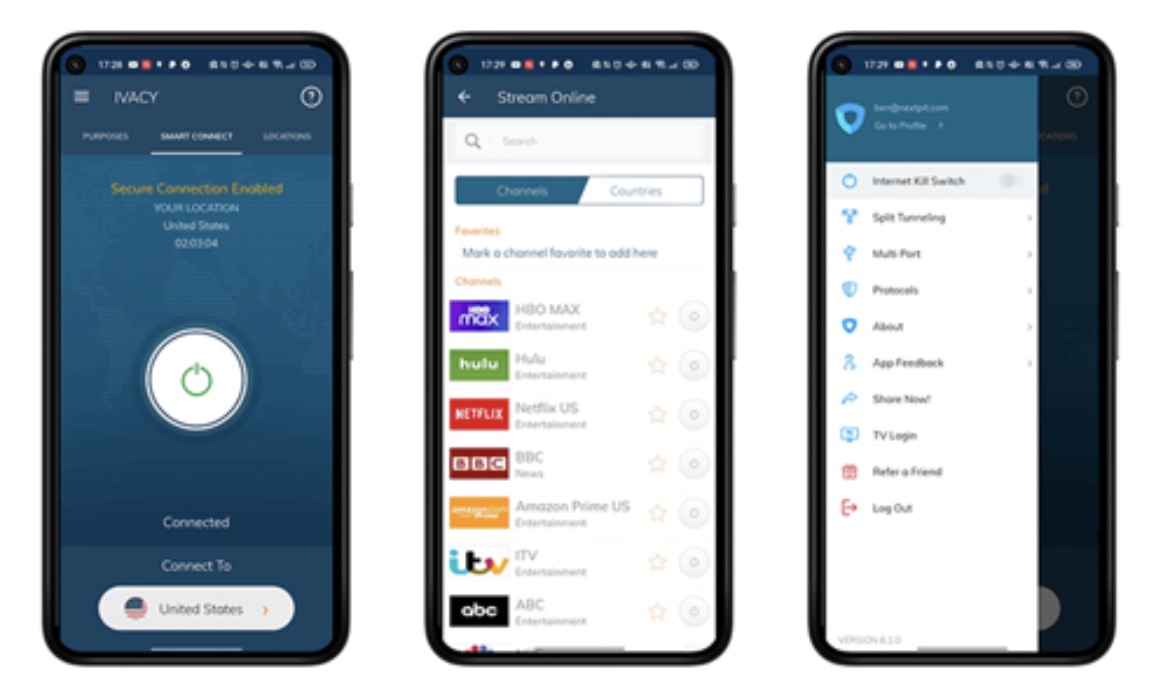 vpn app interface