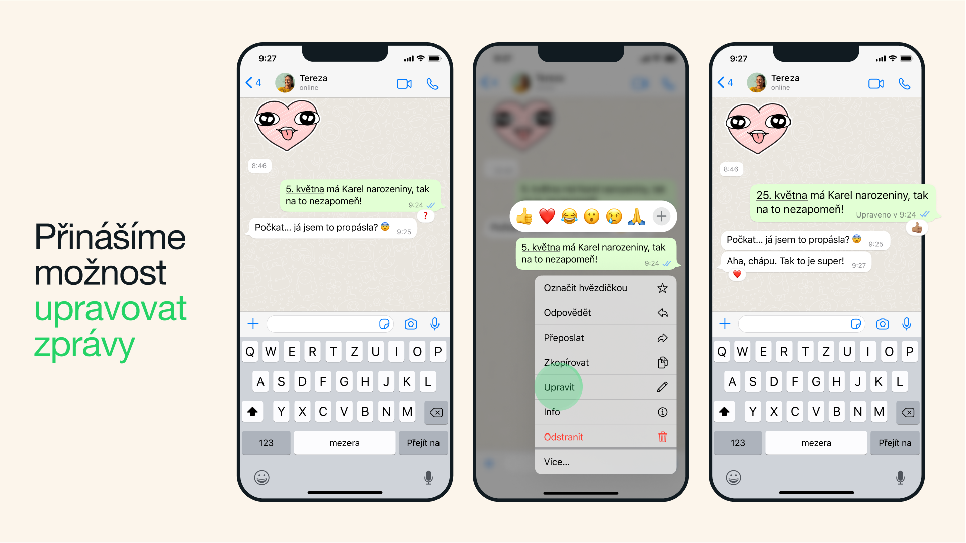 whatsapp message editing feature
