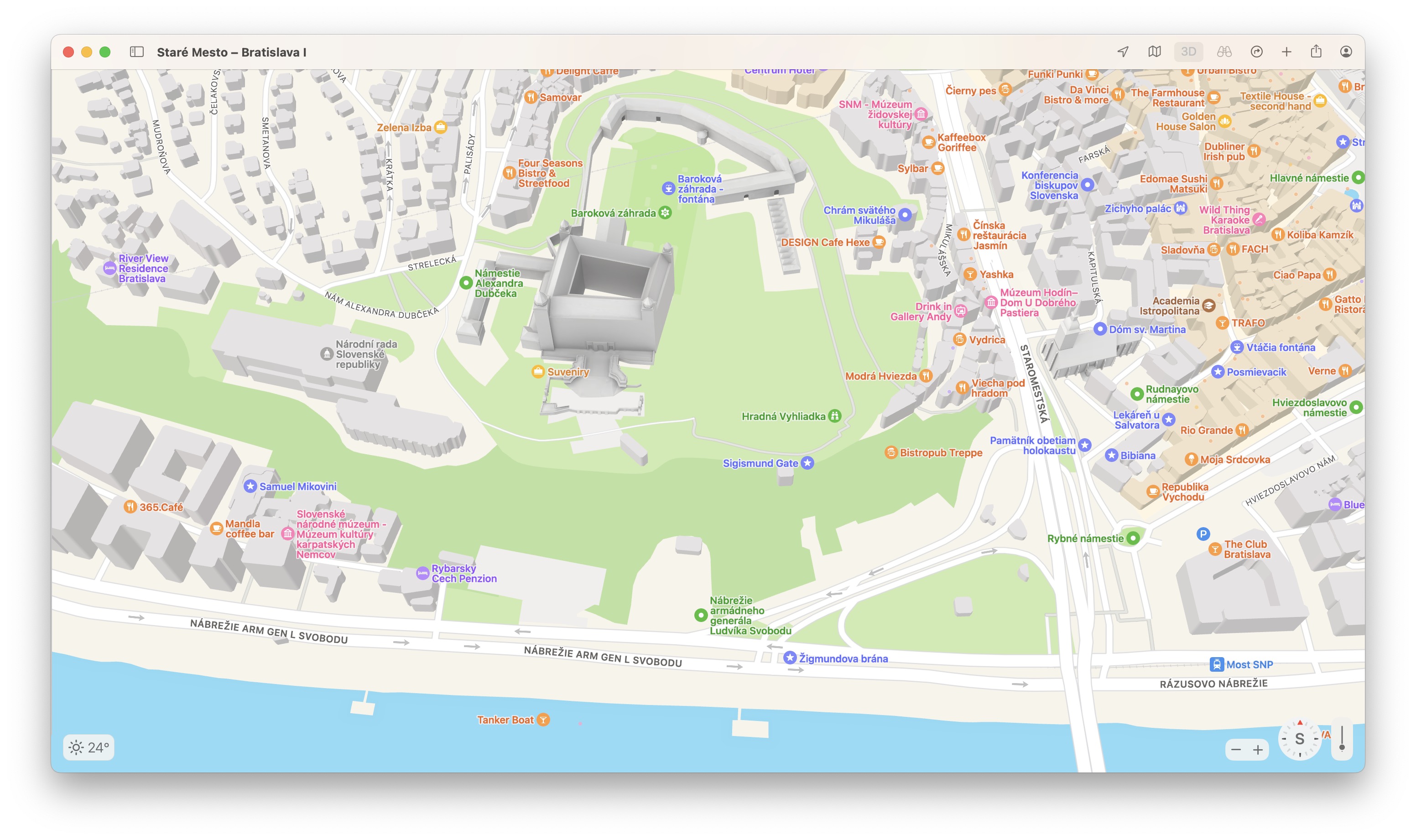3d map view bratislava
