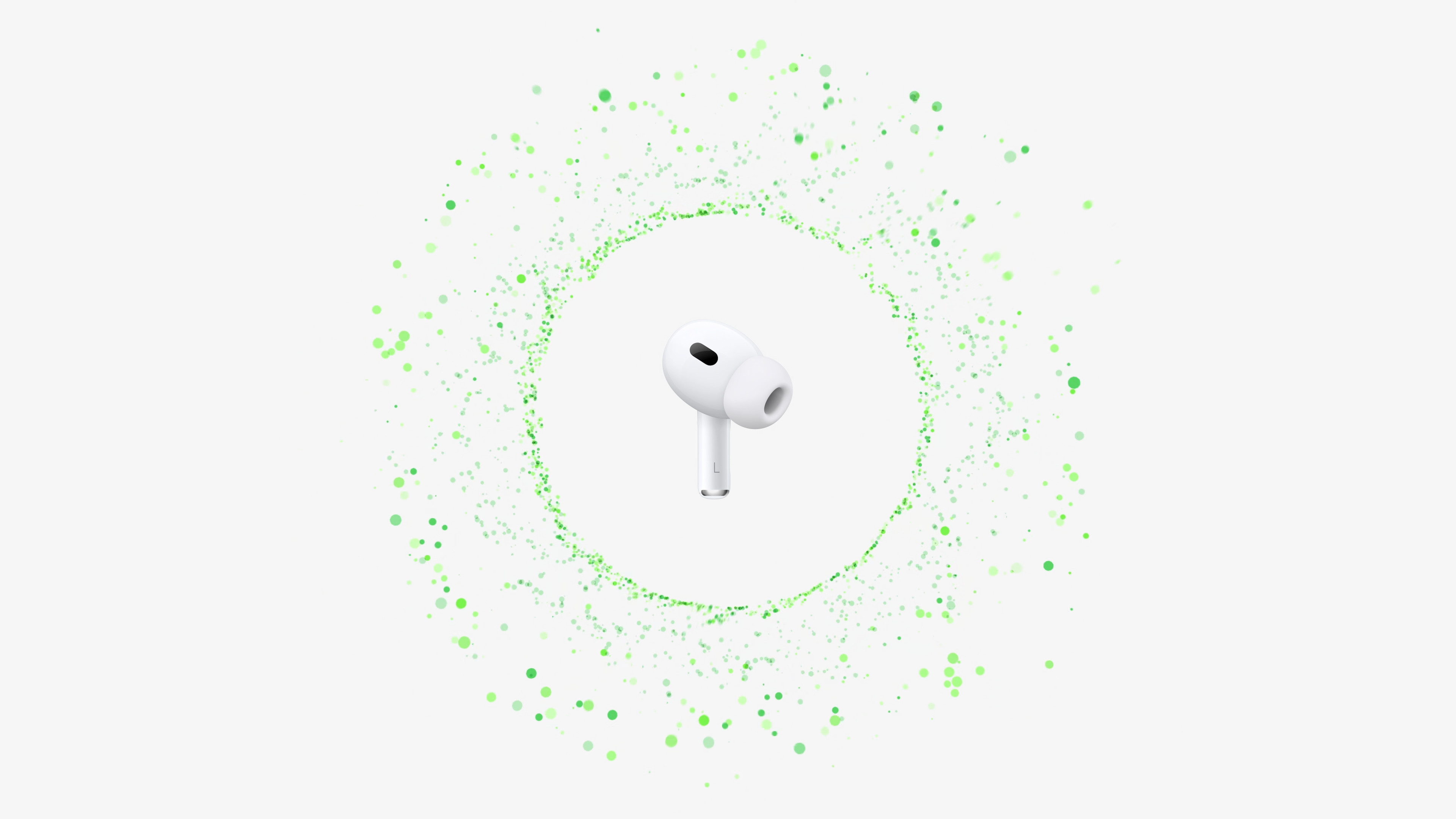 airpods with green particles