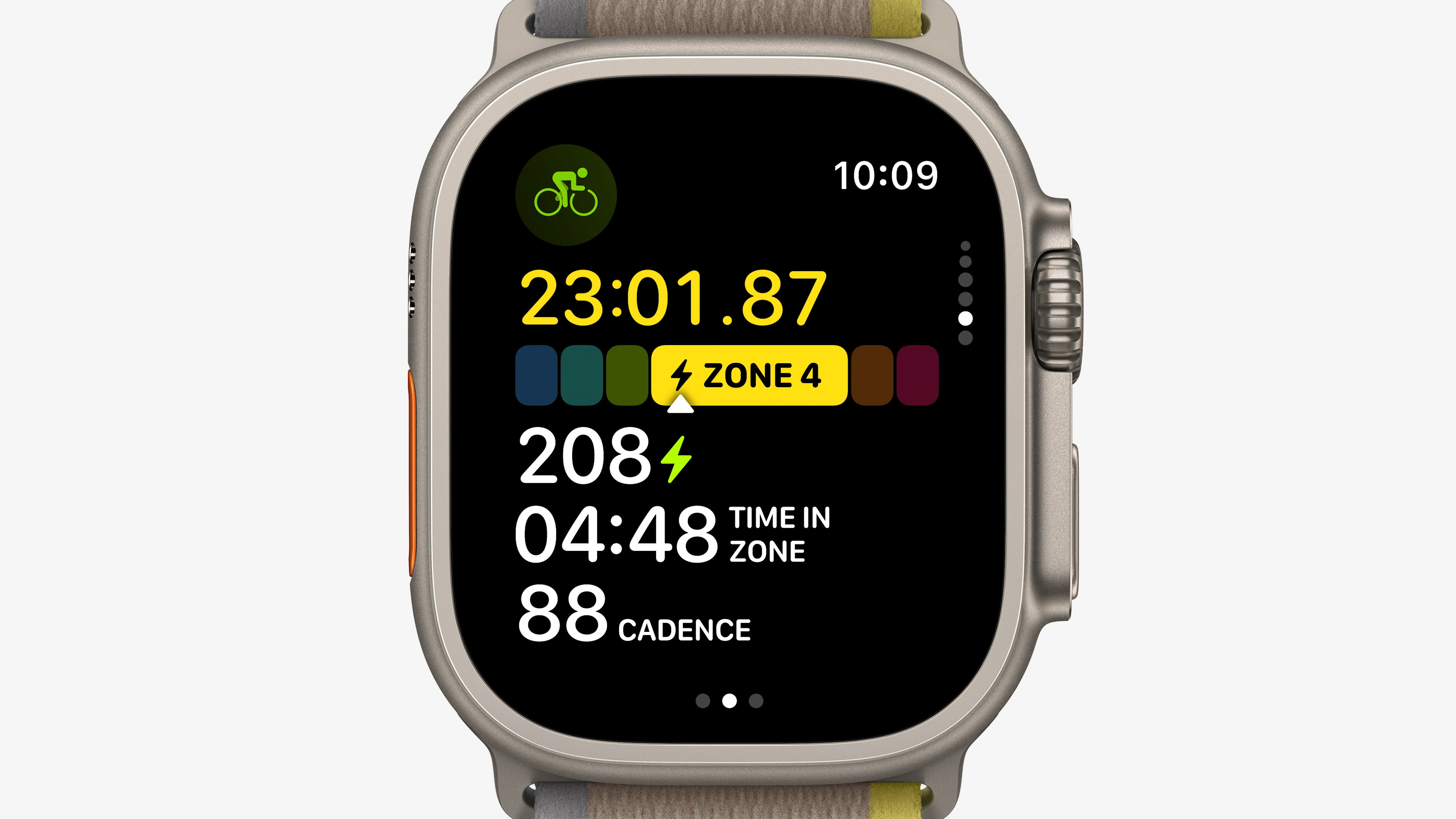 apple watch cycling time in zone