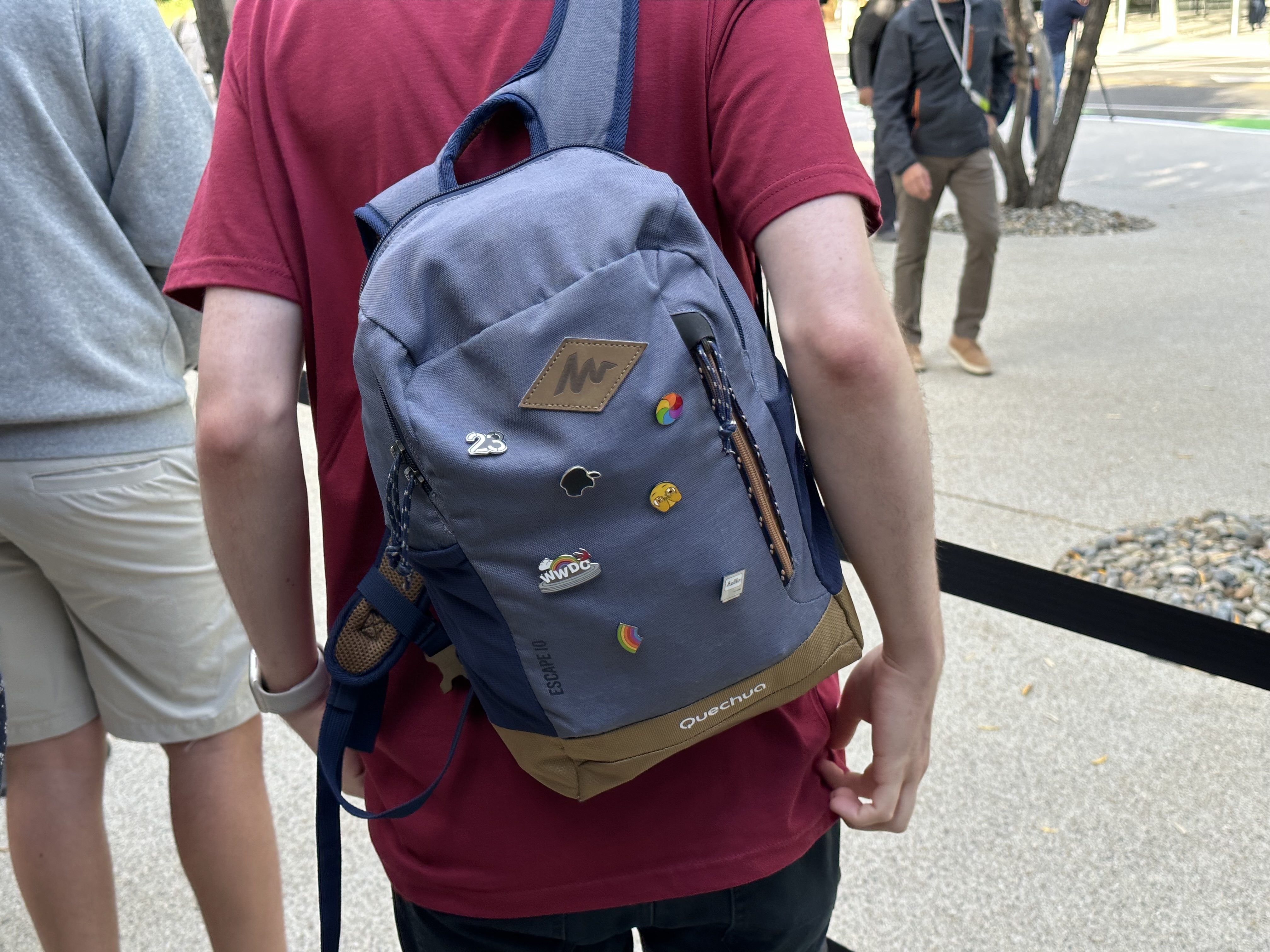 backpack with wwdc pins