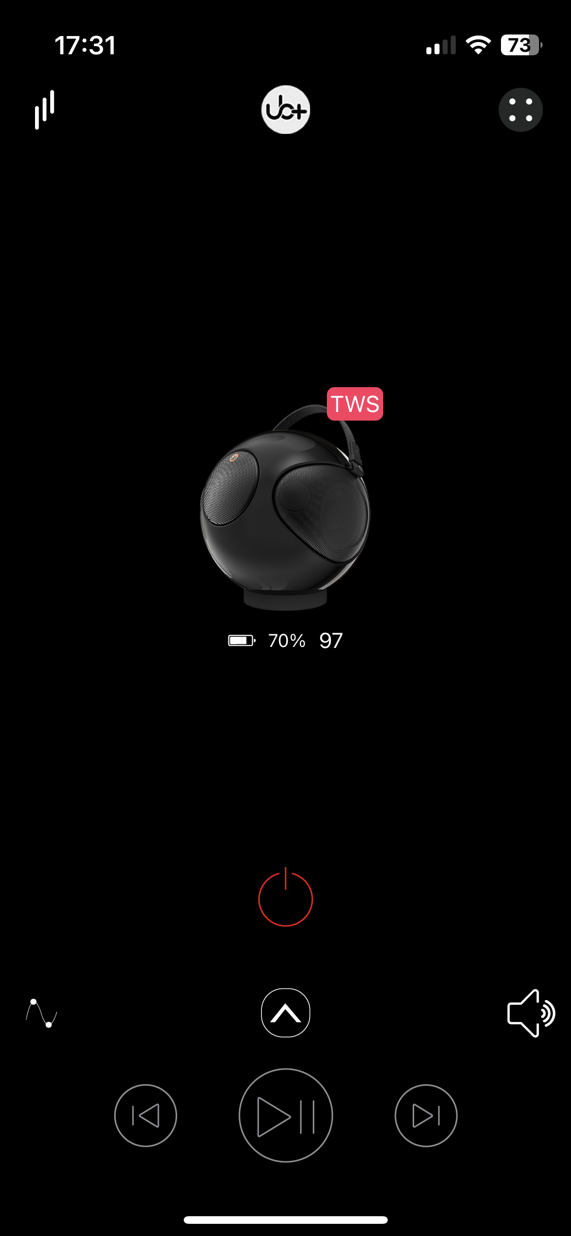 bluetooth speaker control screen