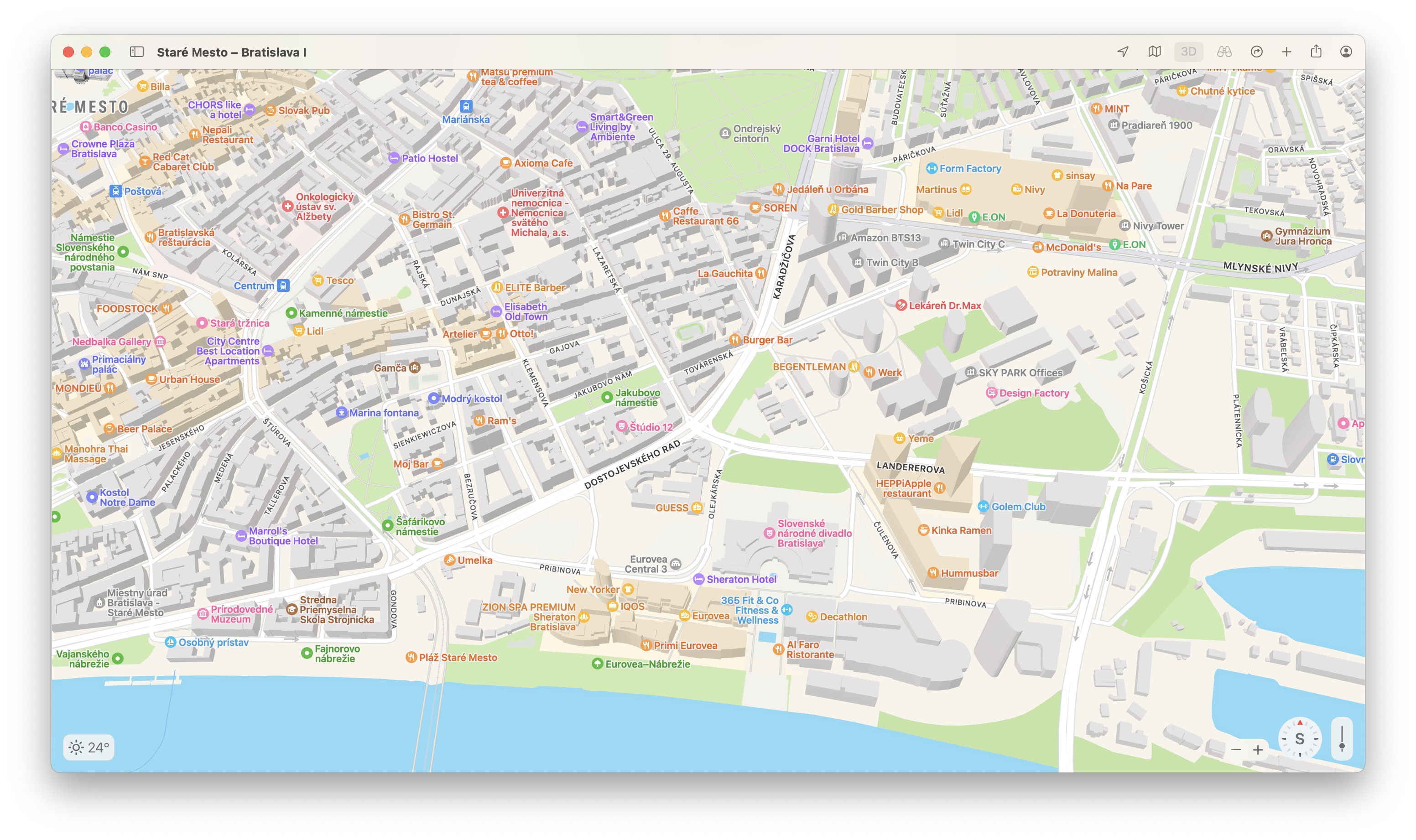 bratislava city map view