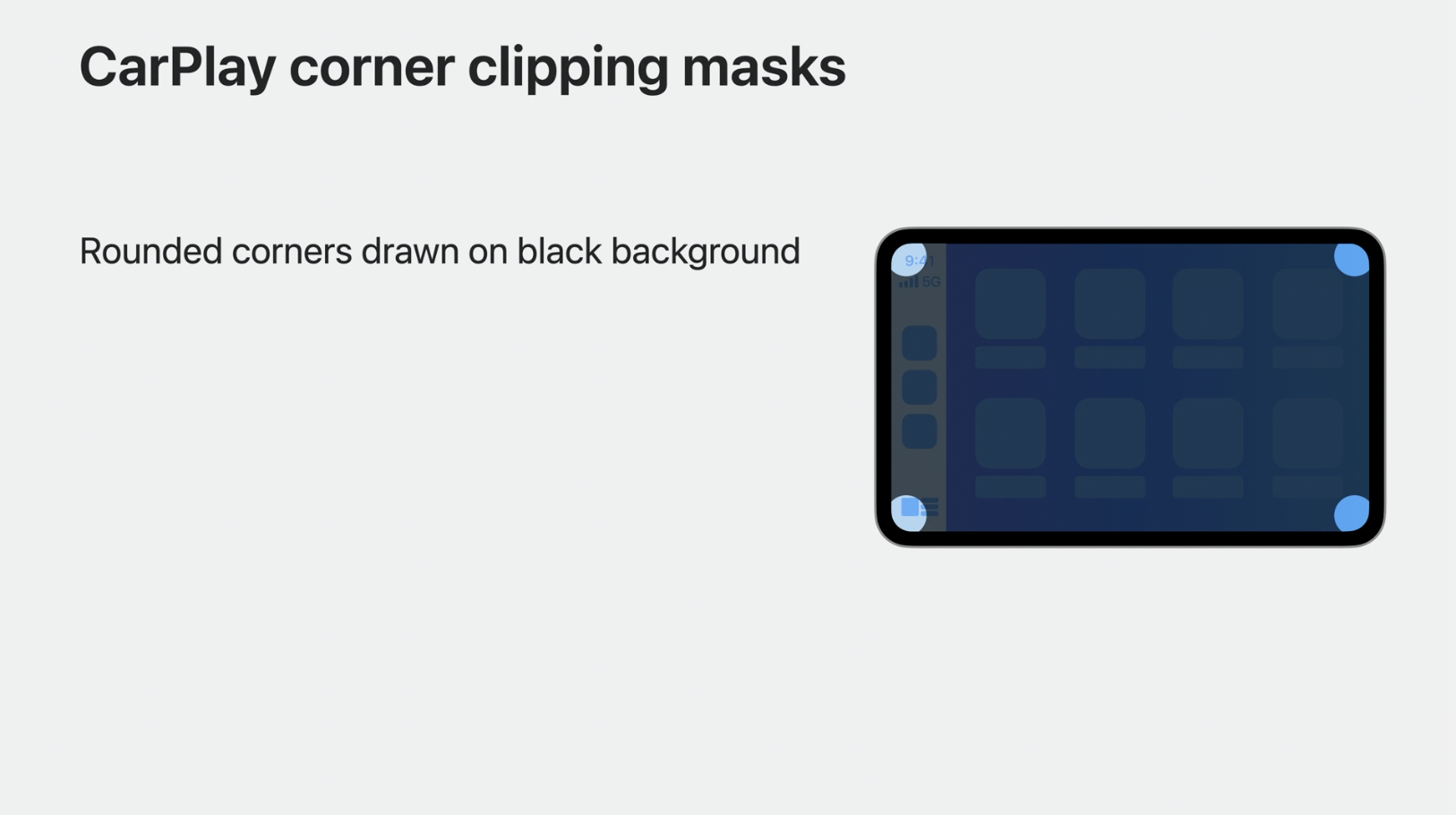 carplay corner clipping masks