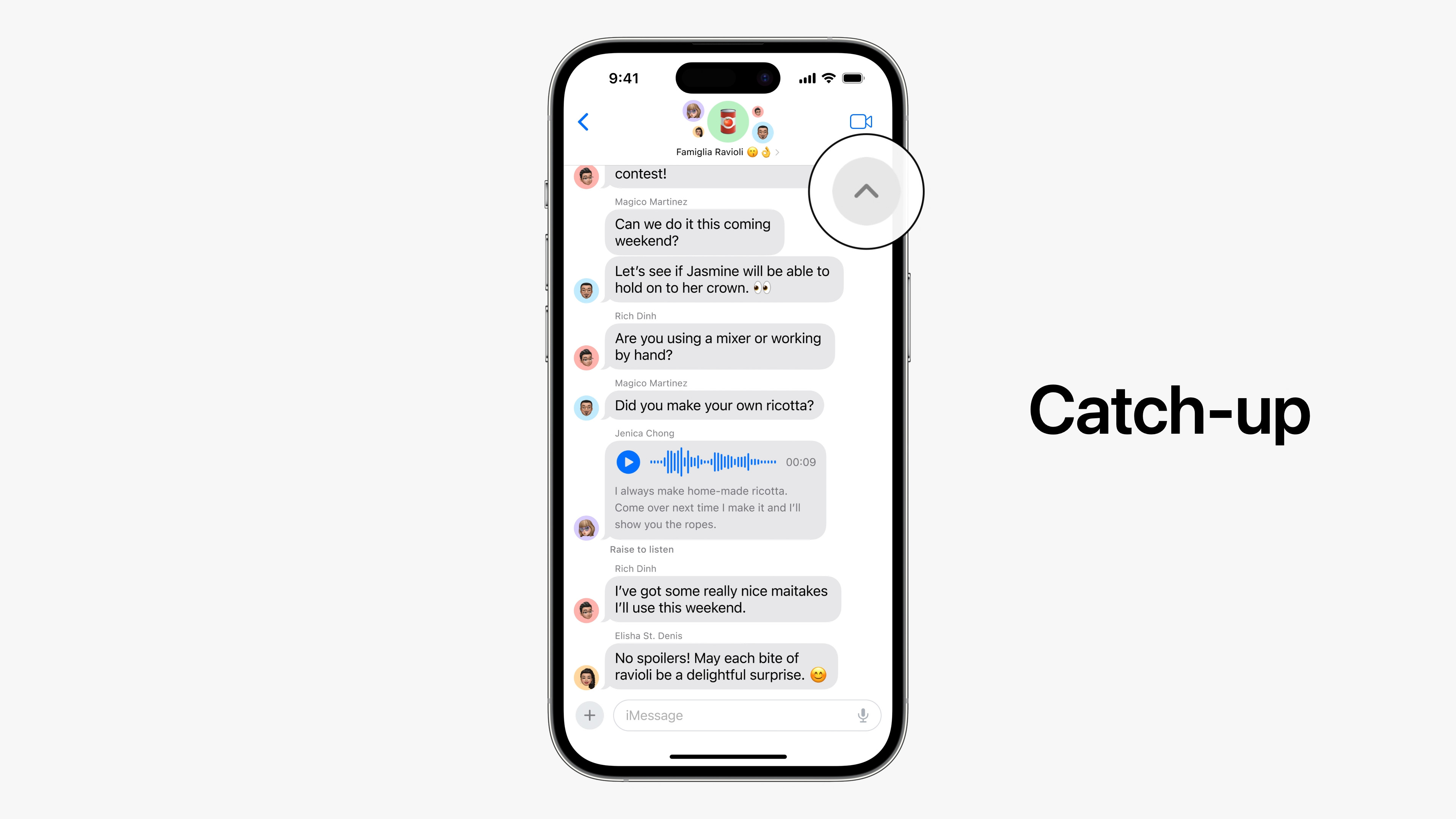 catch up feature screen