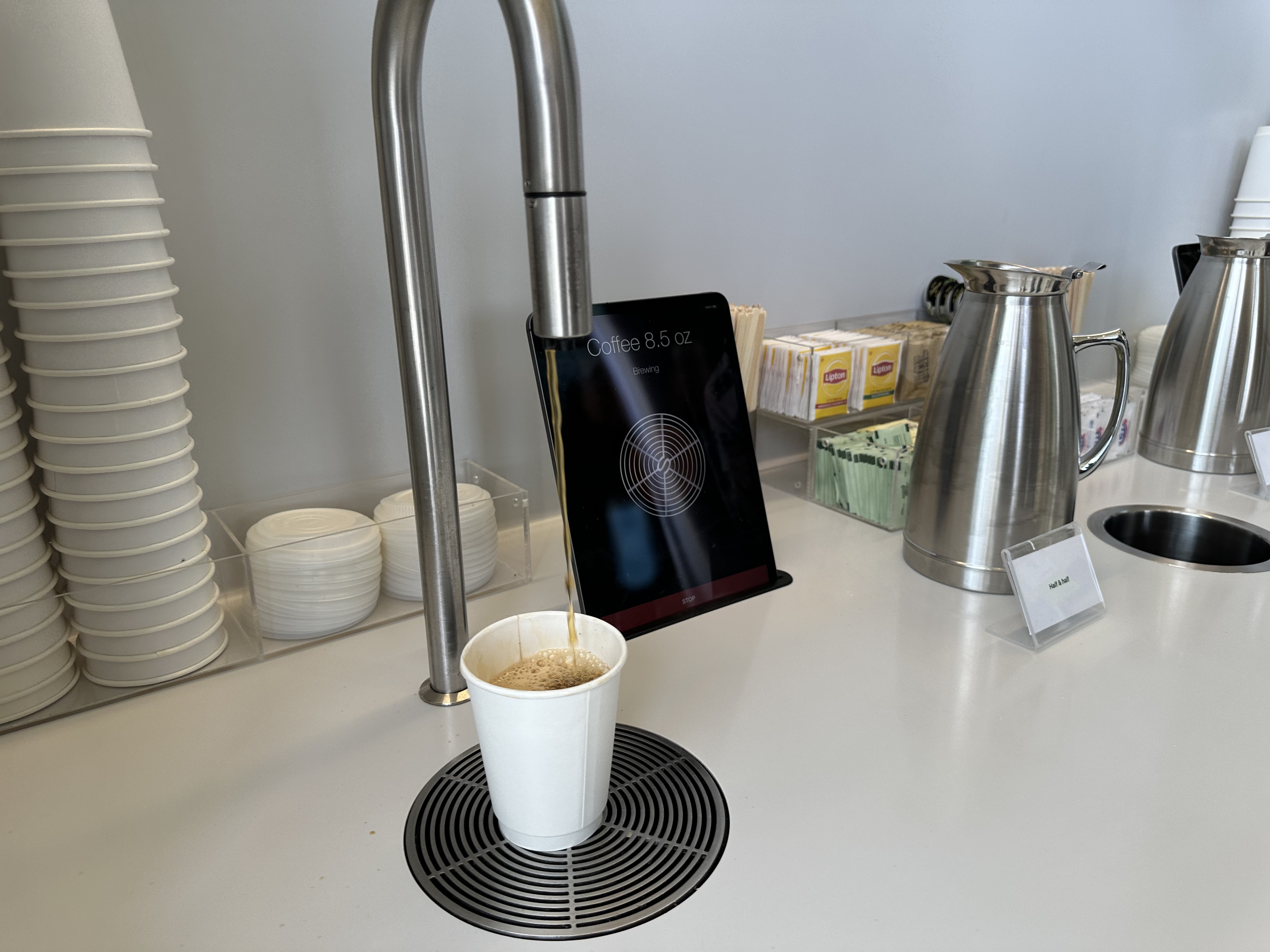 coffee machine pouring