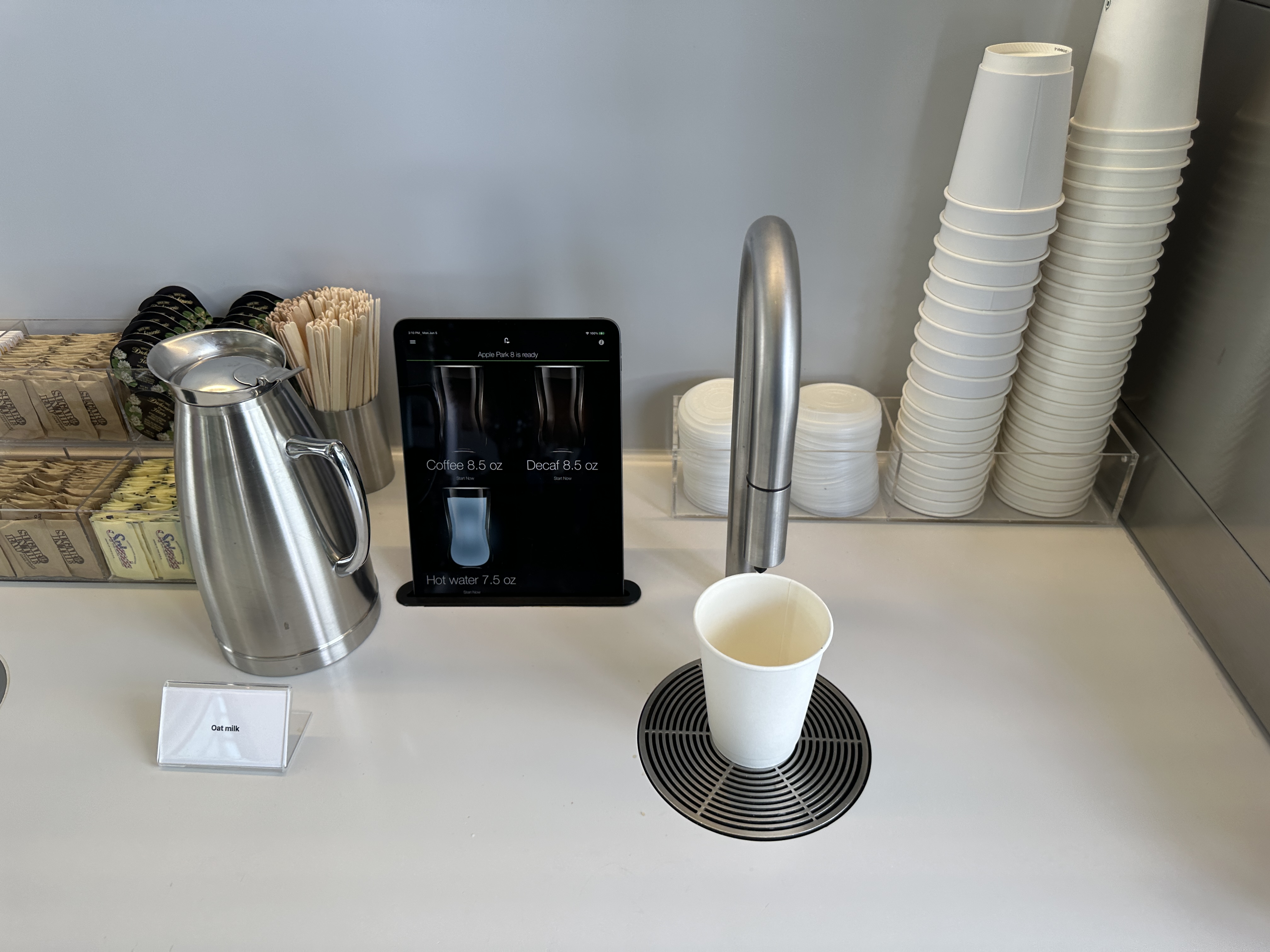 coffee station with tablet