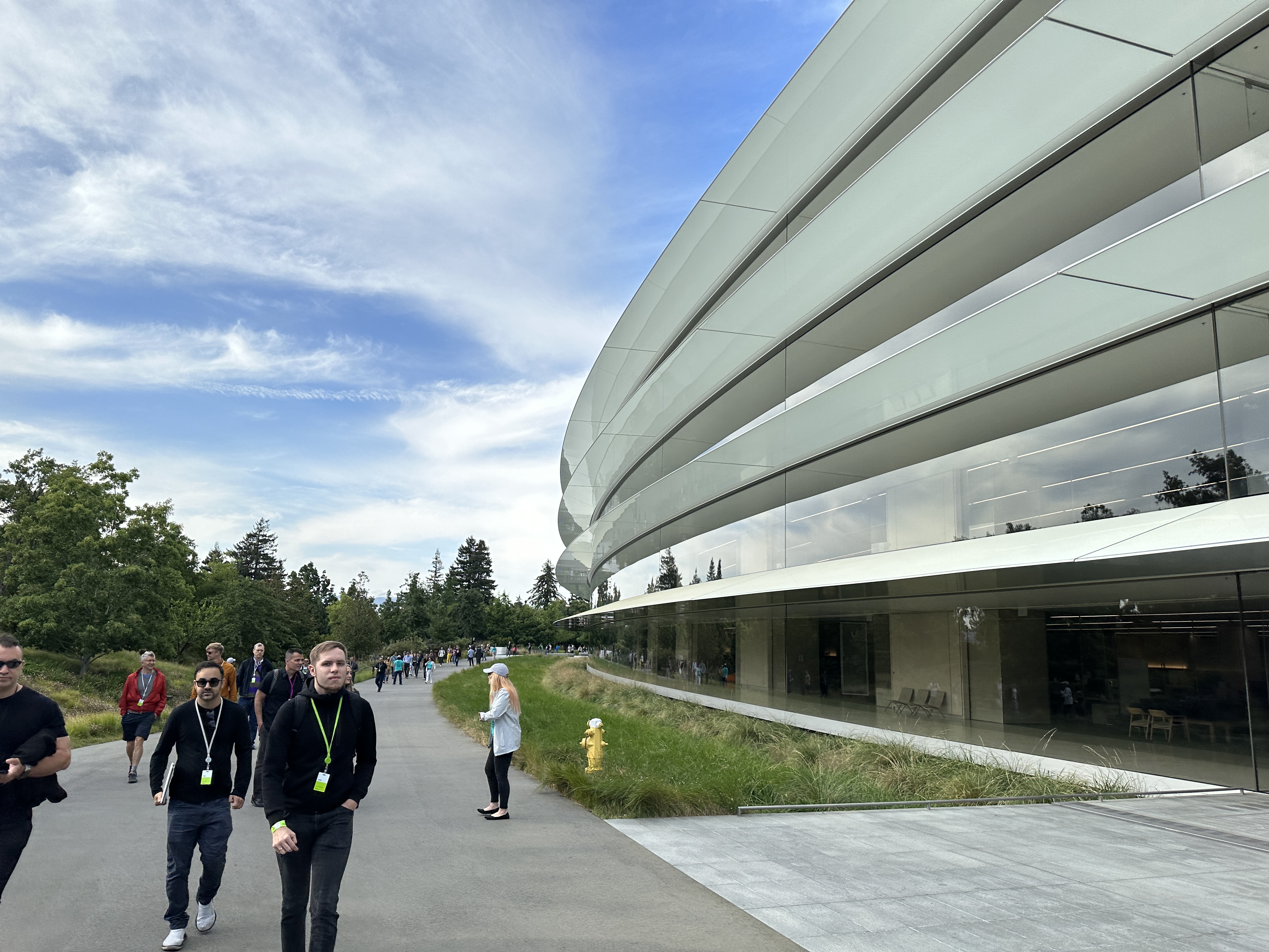 curved building exterior walkway